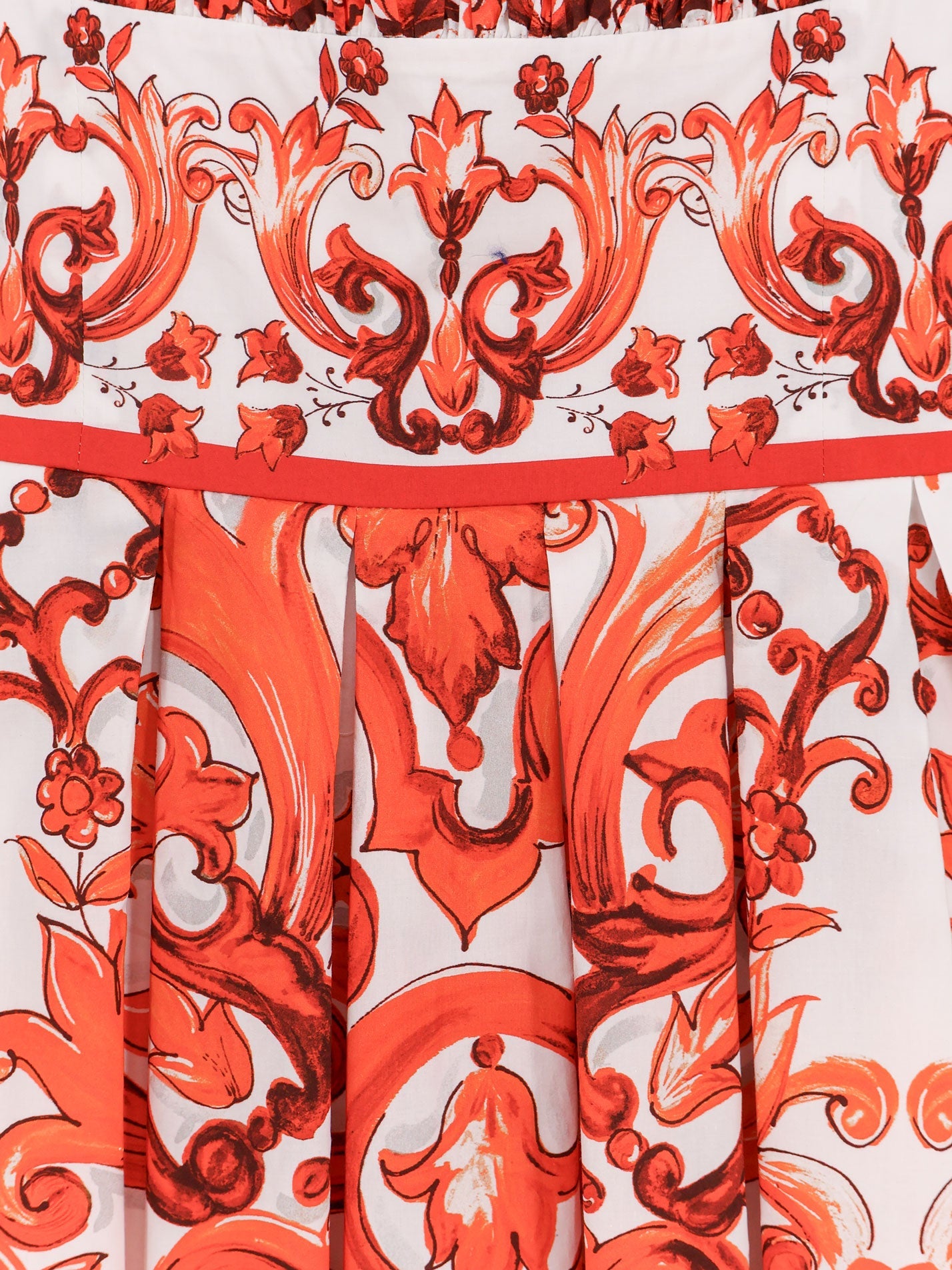 Dolce & Gabbana Women Cotton Long Dress With Maiolica Print DOLCE & GABBANA