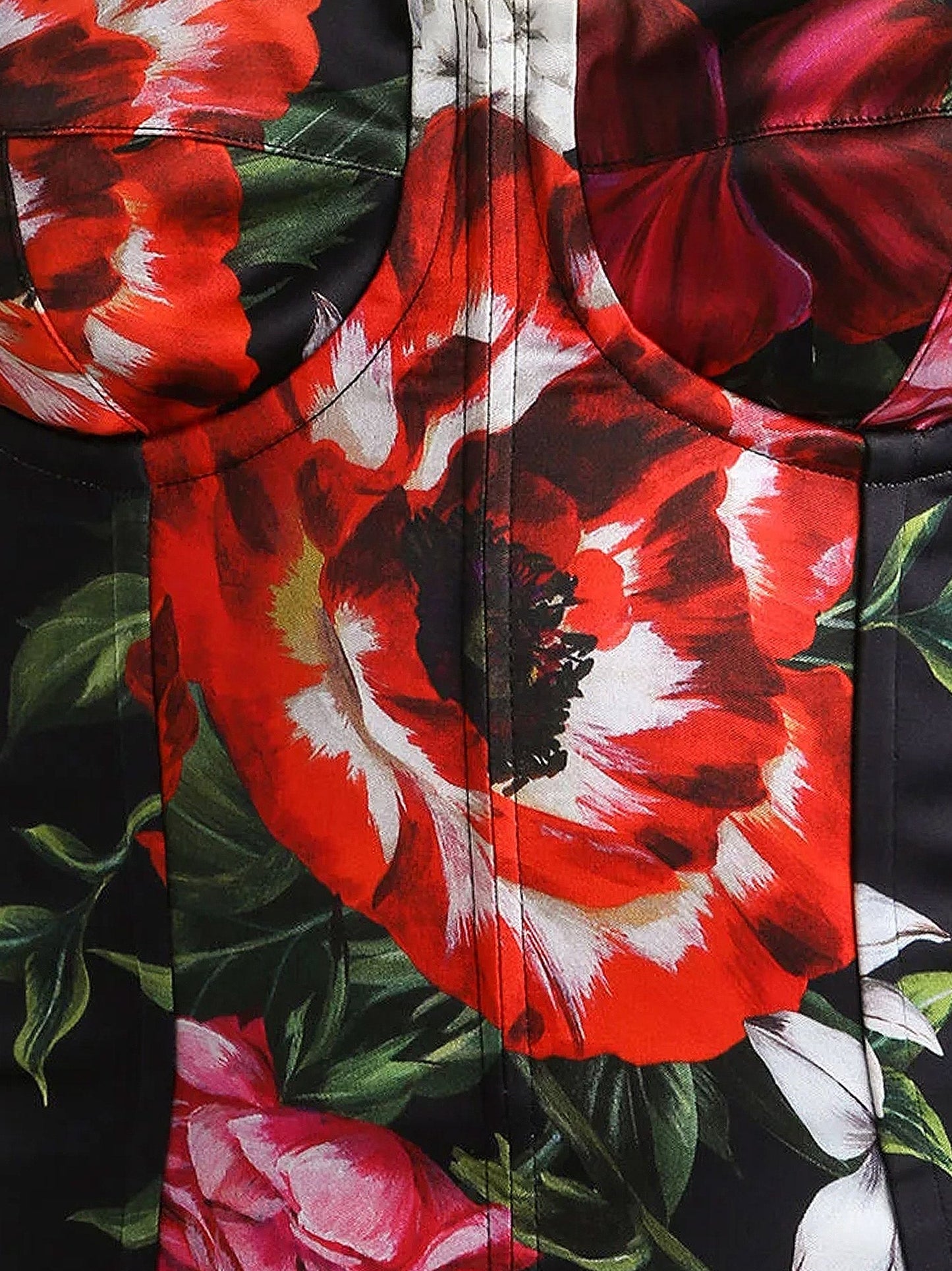 Dolce & Gabbana Women Satin Dress With Floral Print DOLCE & GABBANA