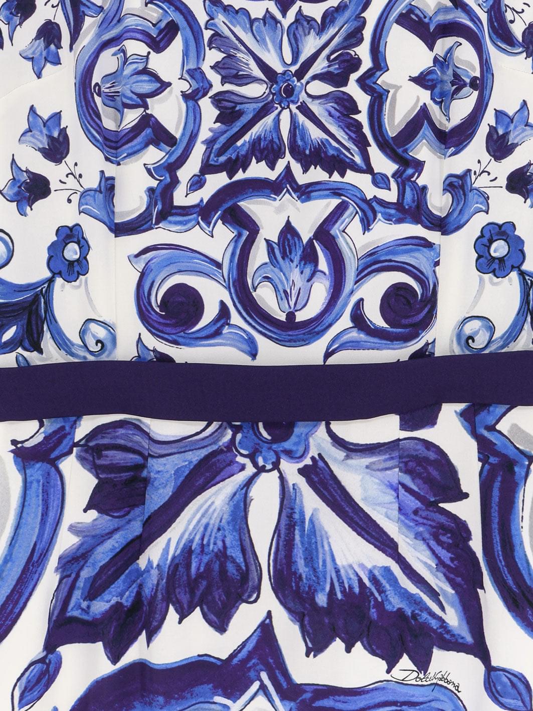 Dolce & Gabbana Women Silk Blend Dress With Maiolica Print DOLCE & GABBANA