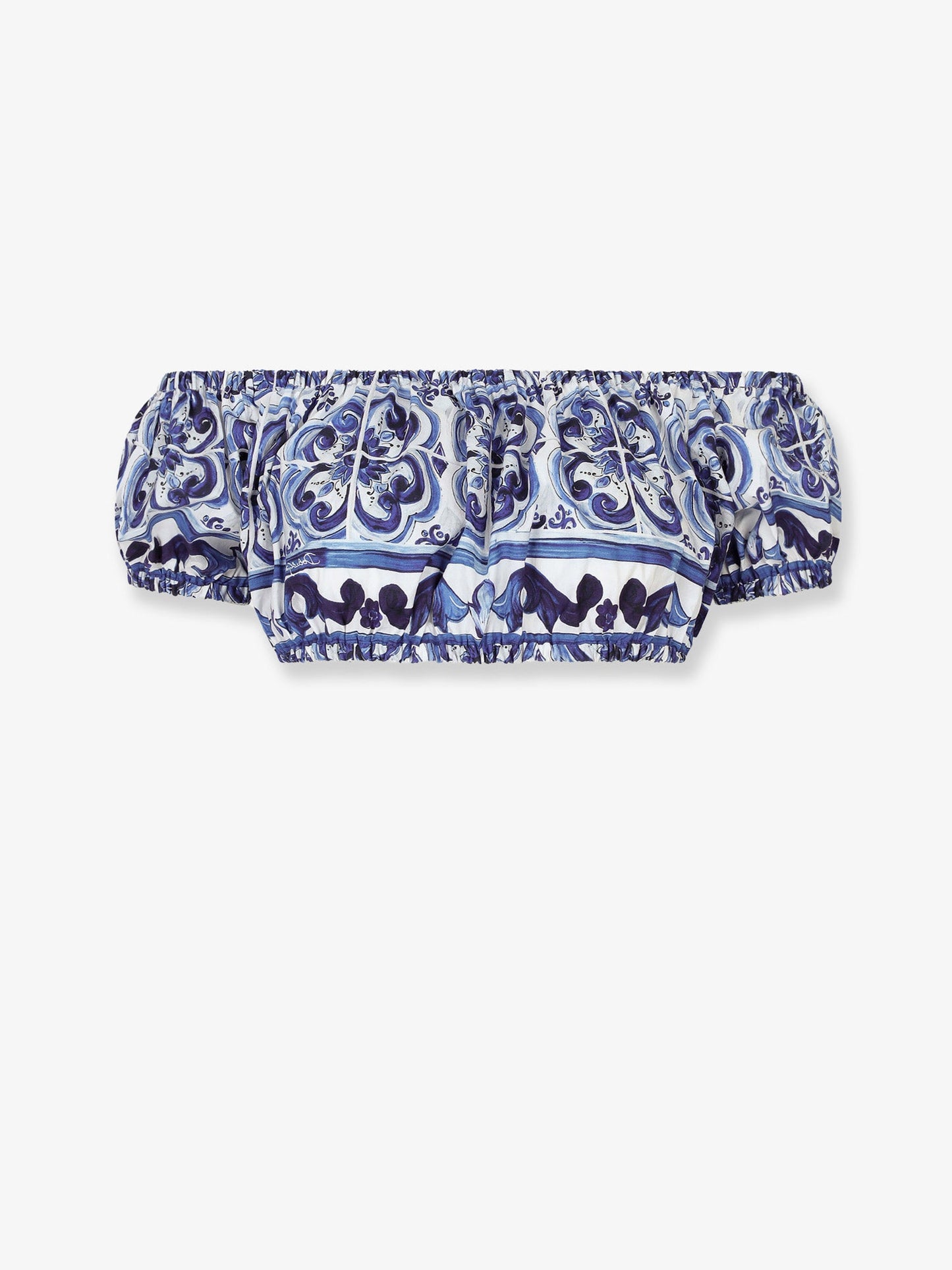 Dolce & Gabbana Women Cotton Top With Maiolica Print DOLCE & GABBANA