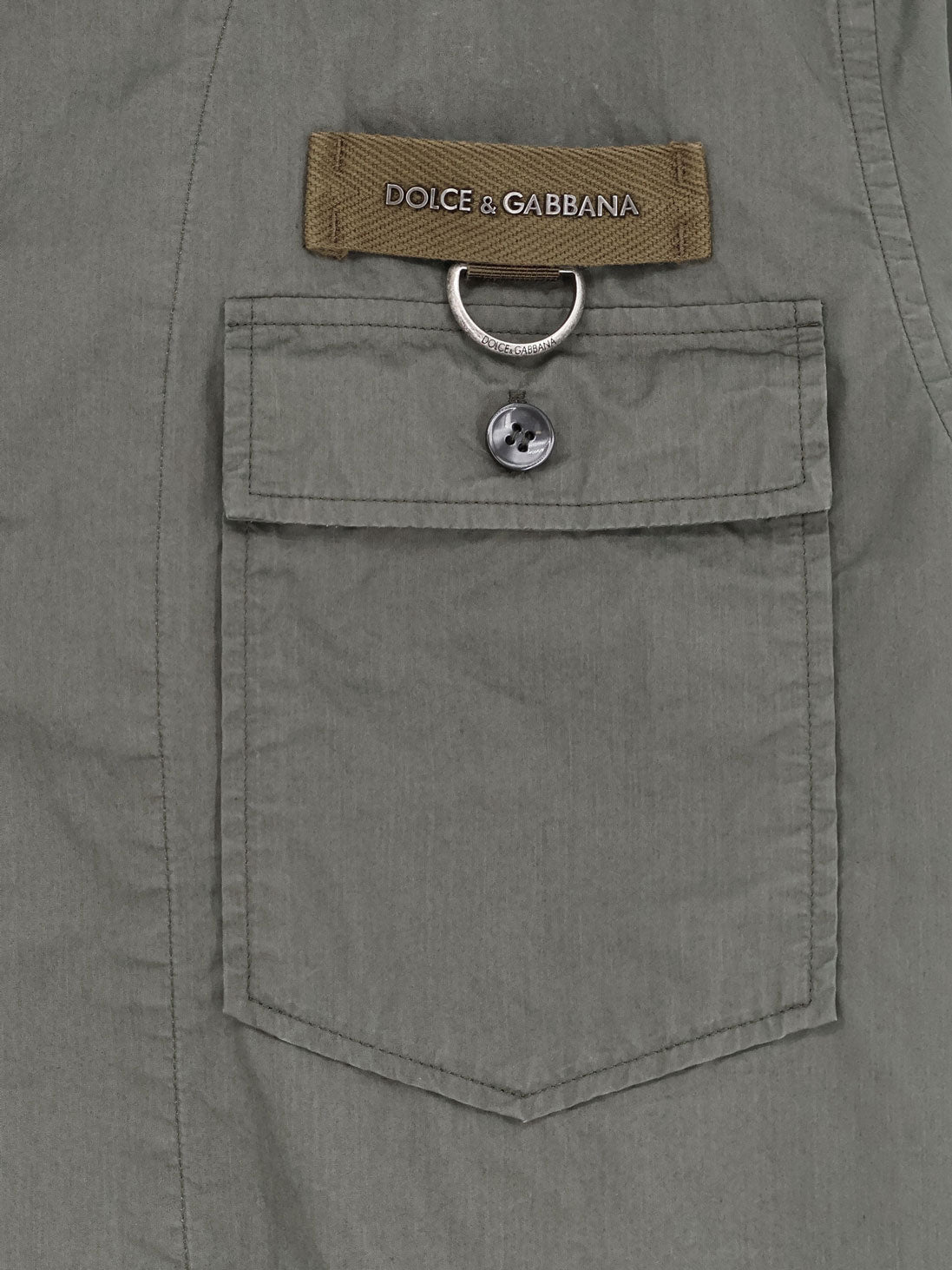 Dolce & Gabbana Men Cotton Shirt With Logo Patch DOLCE & GABBANA