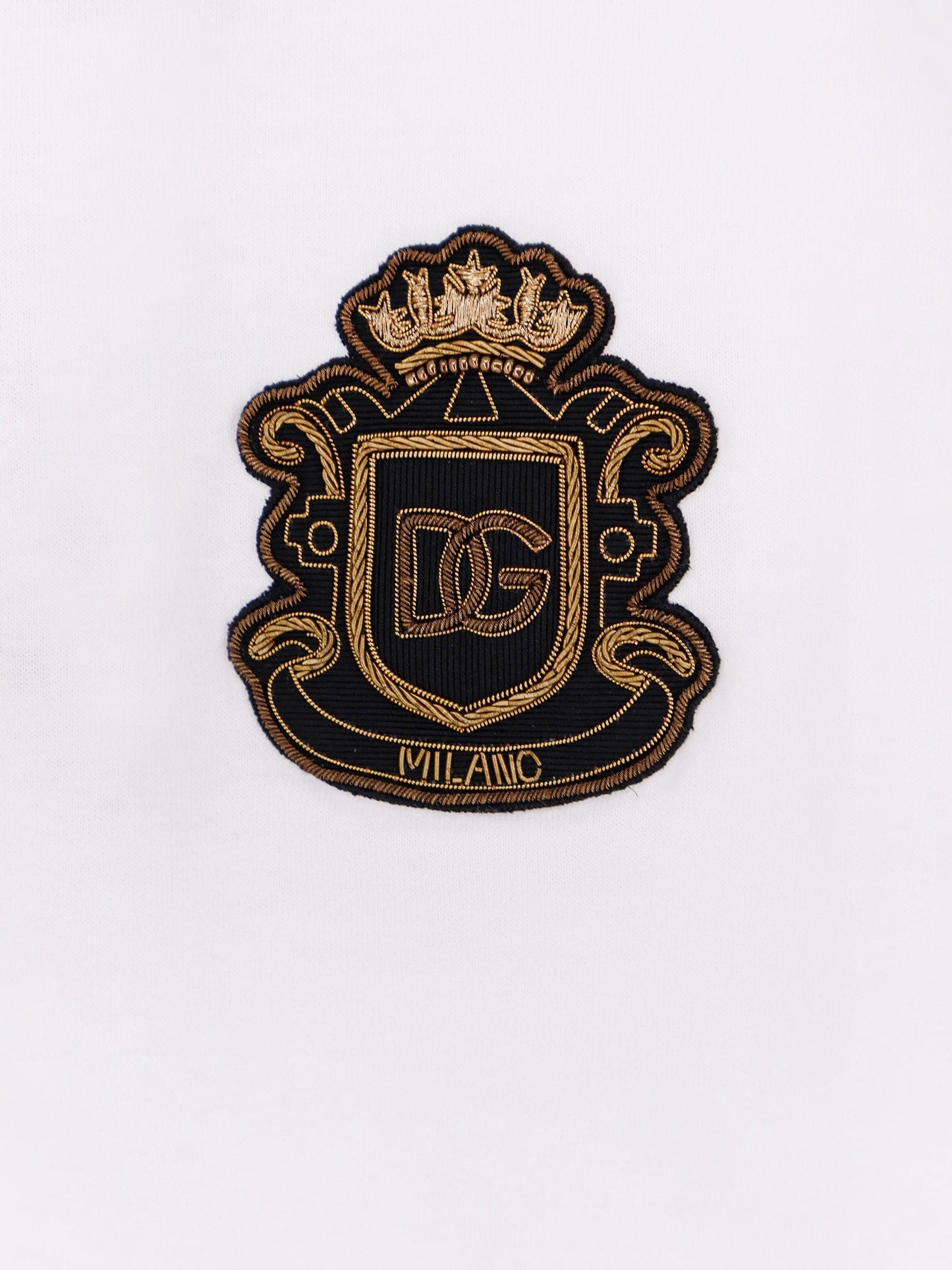Dolce & Gabbana Men Cotton T-Shirt With Iconic Logo Patch DOLCE & GABBANA