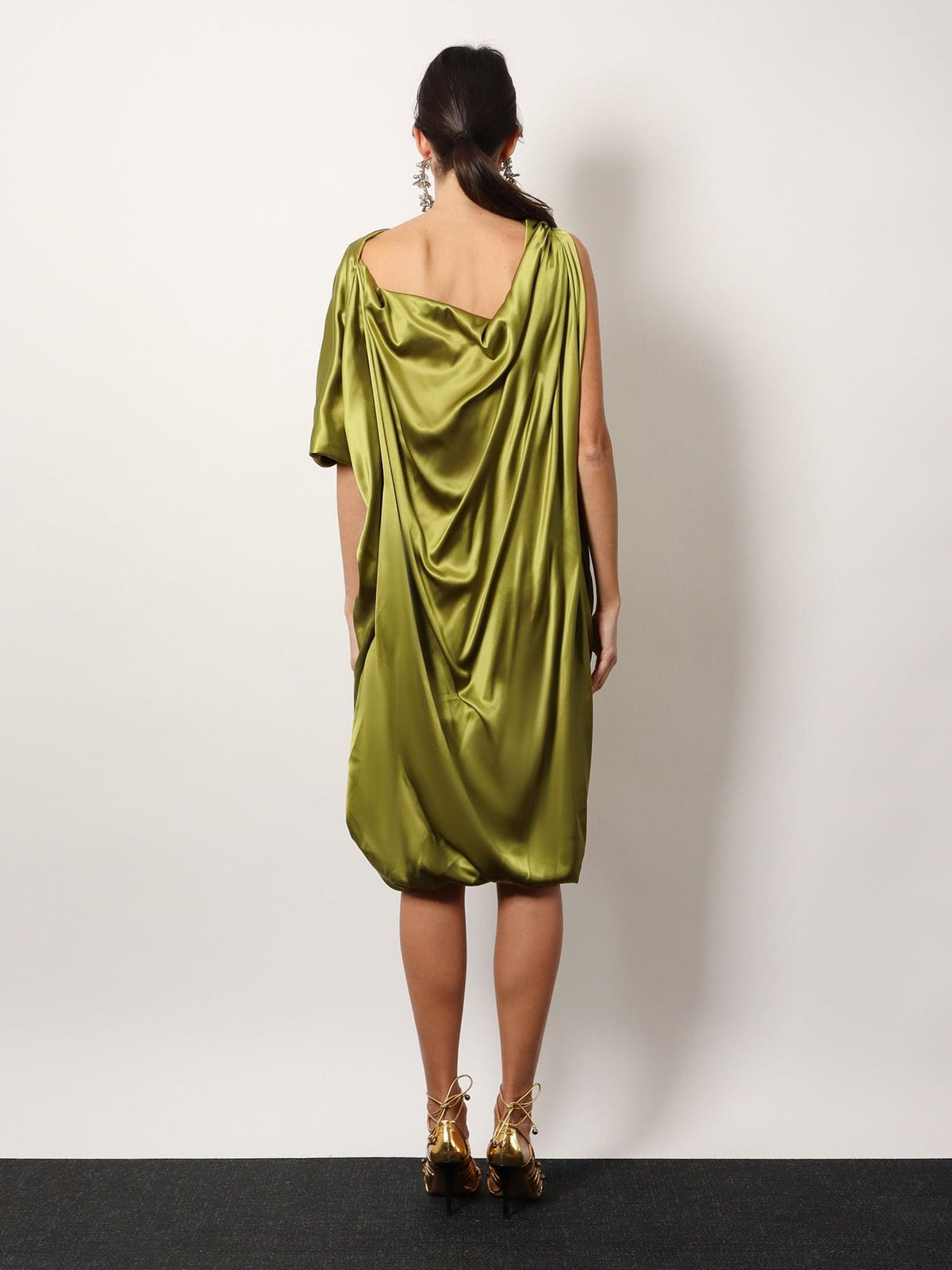 Dries Van Noten Women Dalant Silk Dress With Lateral Knot DRIES VAN NOTEN
