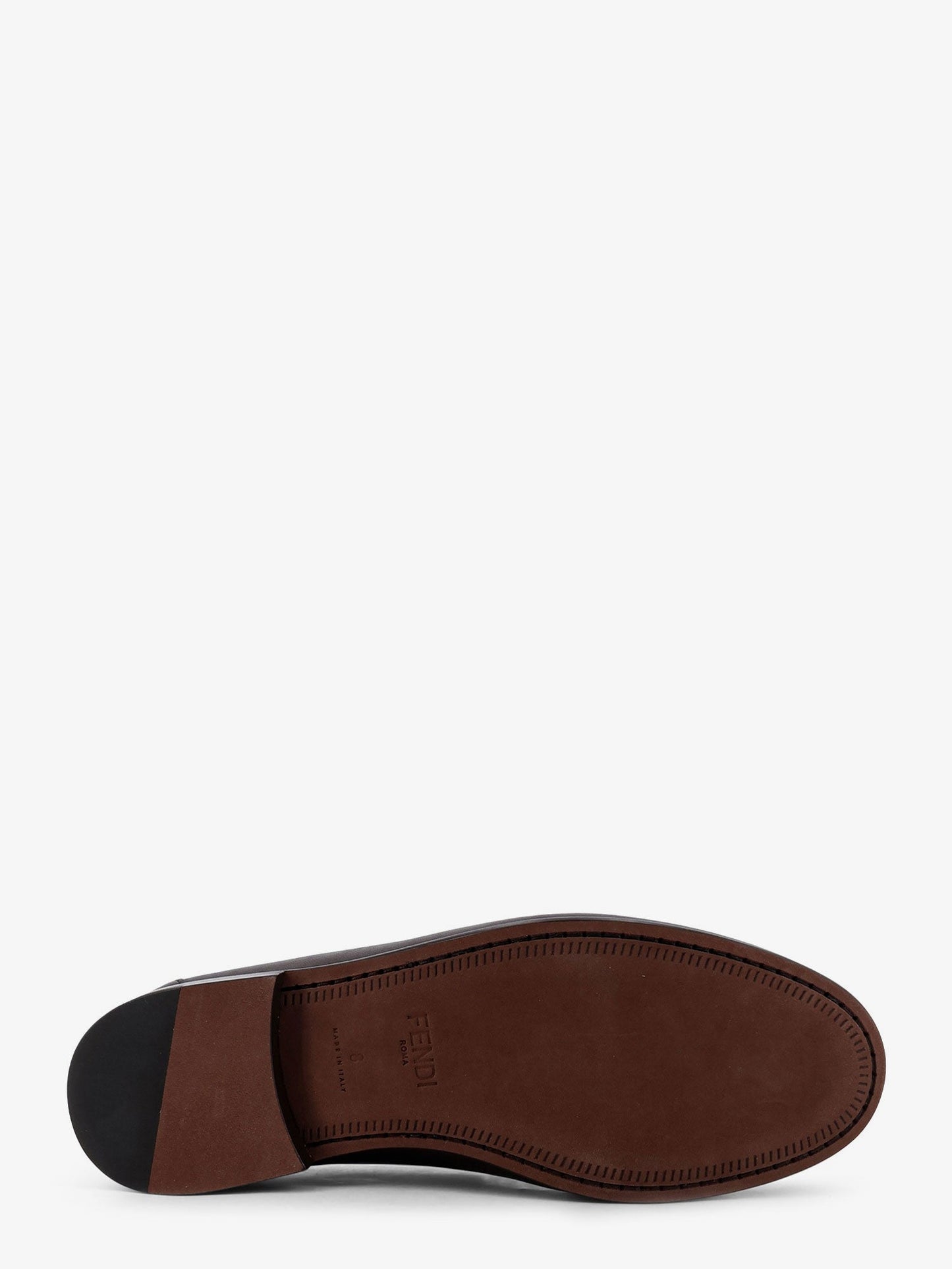 Fendi Men Leather Loafers With Metal Ff Logo FENDI
