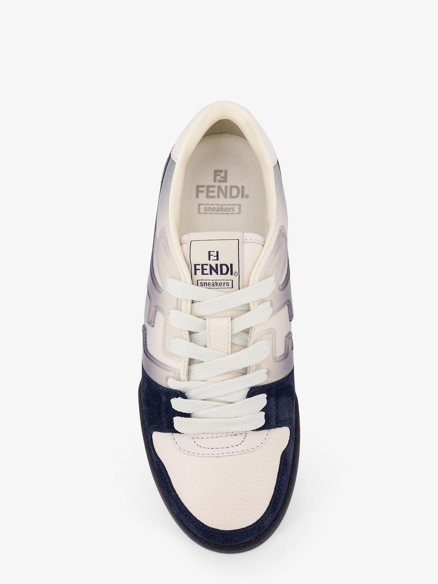 Fendi Men Match Leather Sneakers With Suede Inserts FENDI