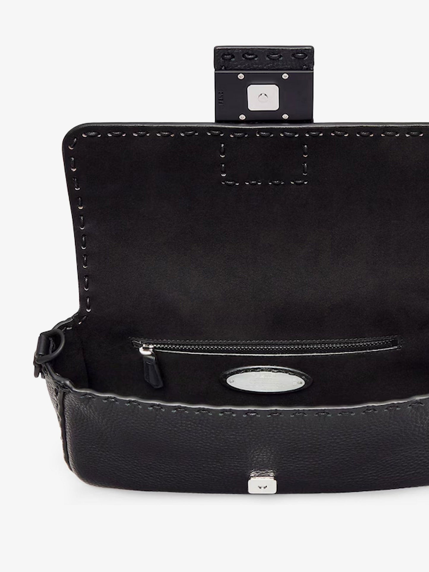 Fendi Men Baguette Leather Shoulder Bag With Selleria Stitchings FENDI