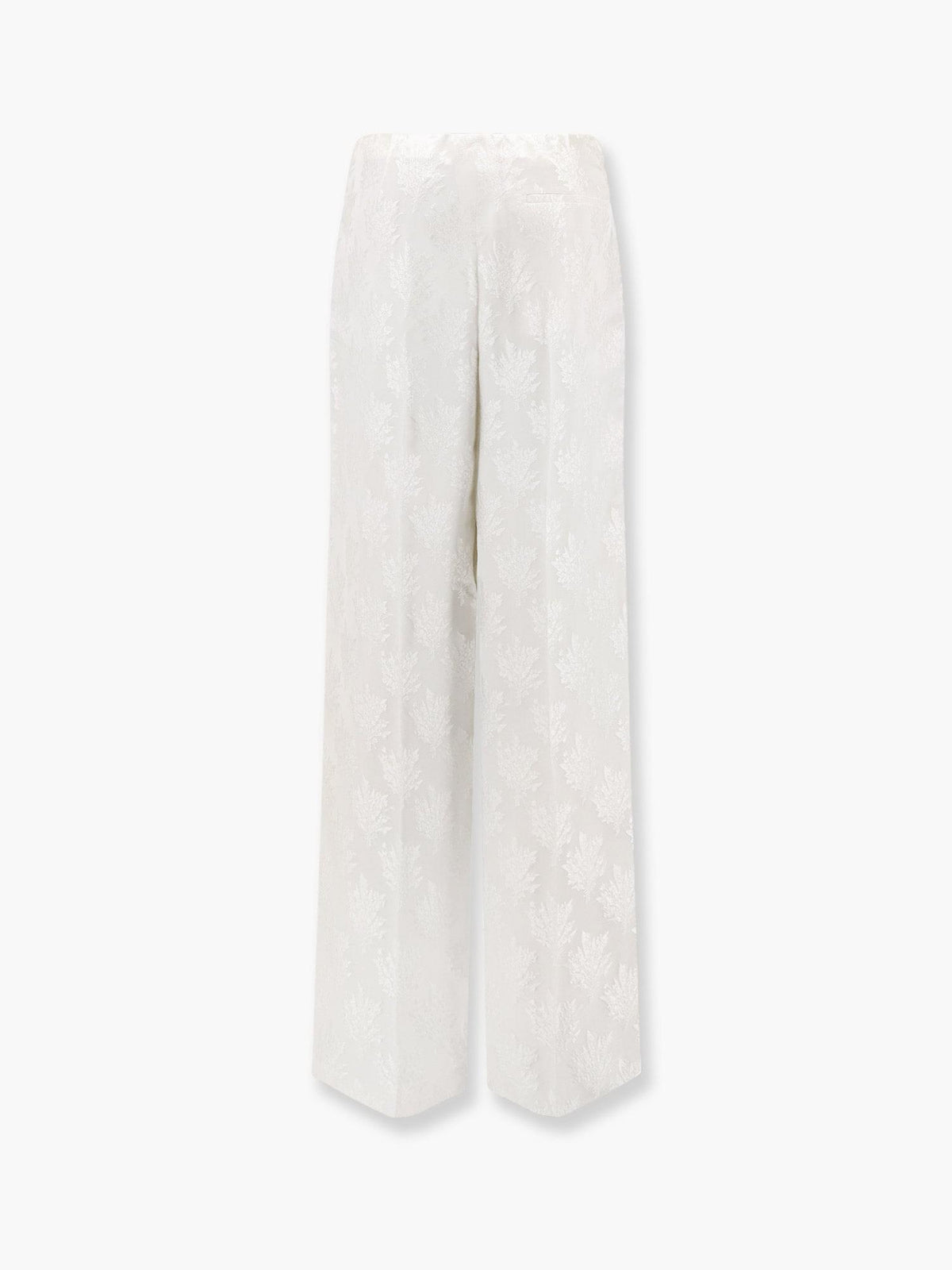 Fendi Women Jacquard Silk Trousers With Floral Motif FENDI
