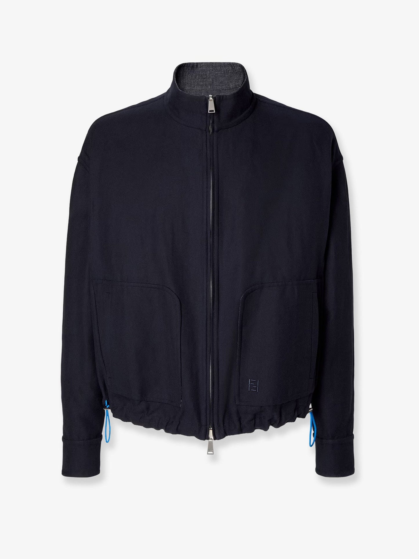 Fendi Men Reversible Denim Jacket With Embroidered Ff Logo FENDI