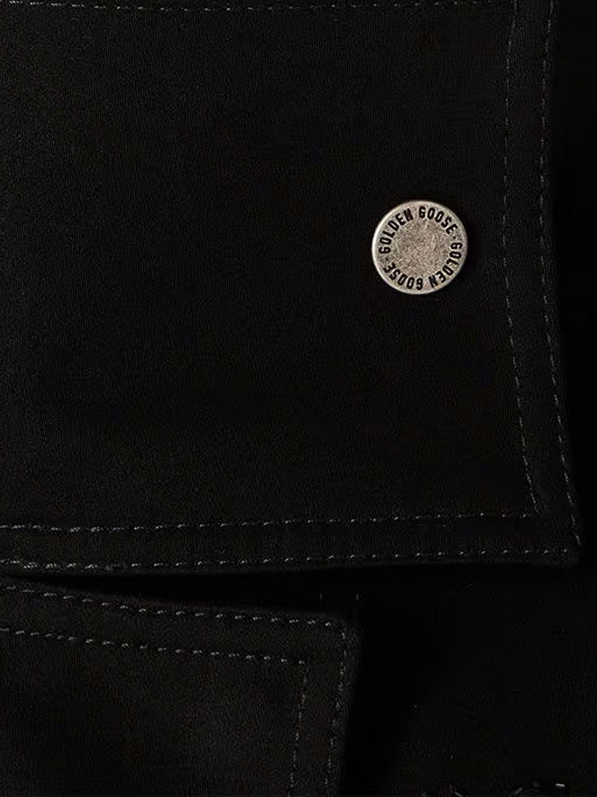 Golden Goose Deluxe Brand Women Black Denim Jacket With Floral Details In Sequins And Crystals GOLDEN GOOSE