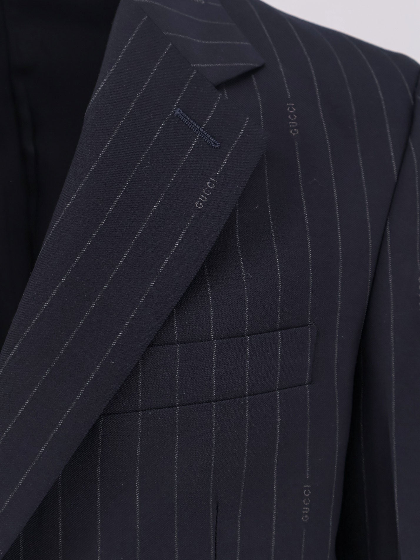 Gucci Men Gucci Pinstripe Wool Single-Breasted Blazer GUCCI