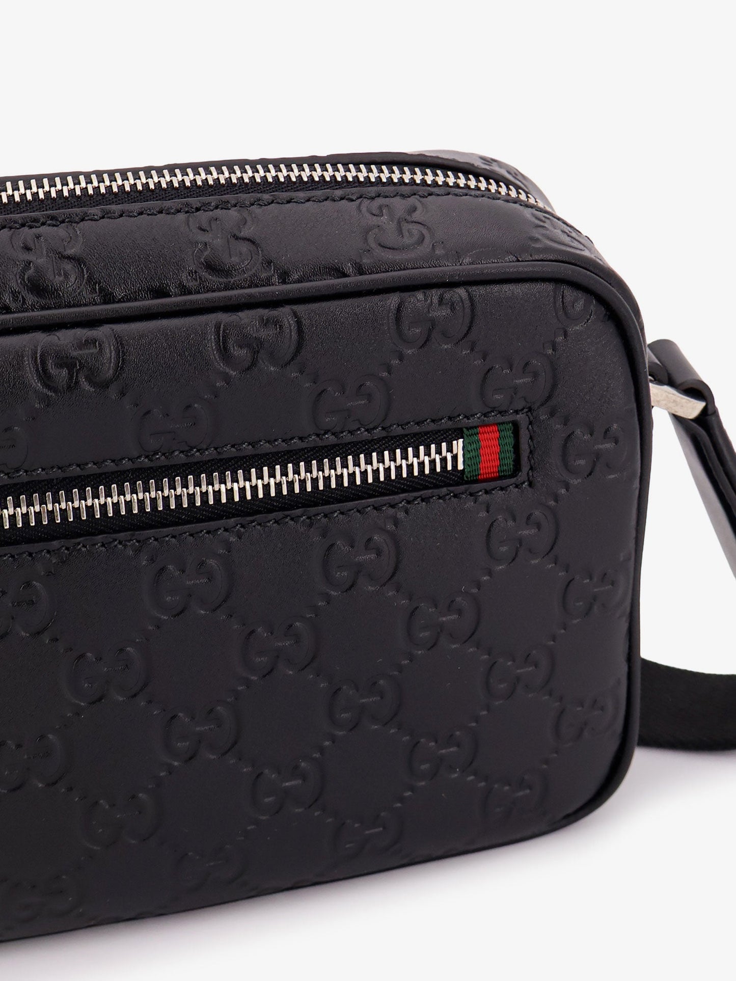 Gucci Men Gg Emblem Leather Crossbody Bag GUCCI
