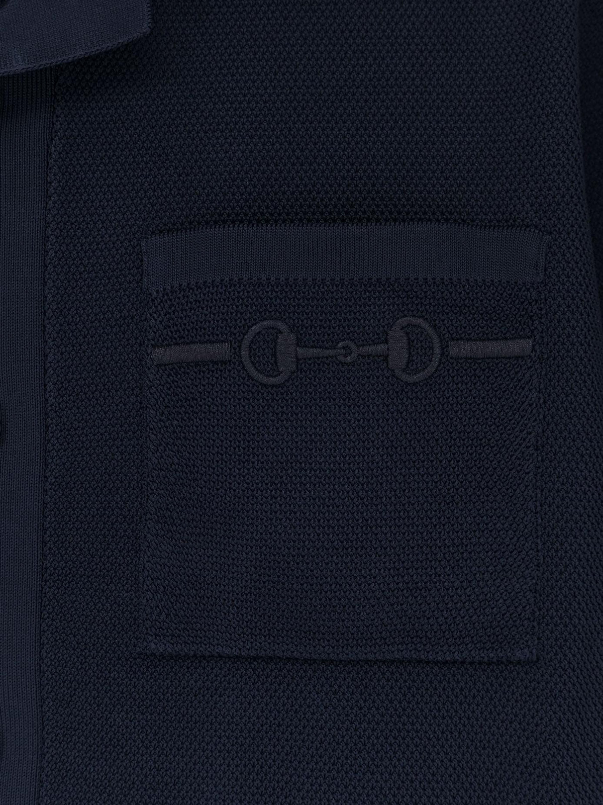 Gucci Men Viscose Blend Polo Shirt With Front Horsebit Embroidery GUCCI