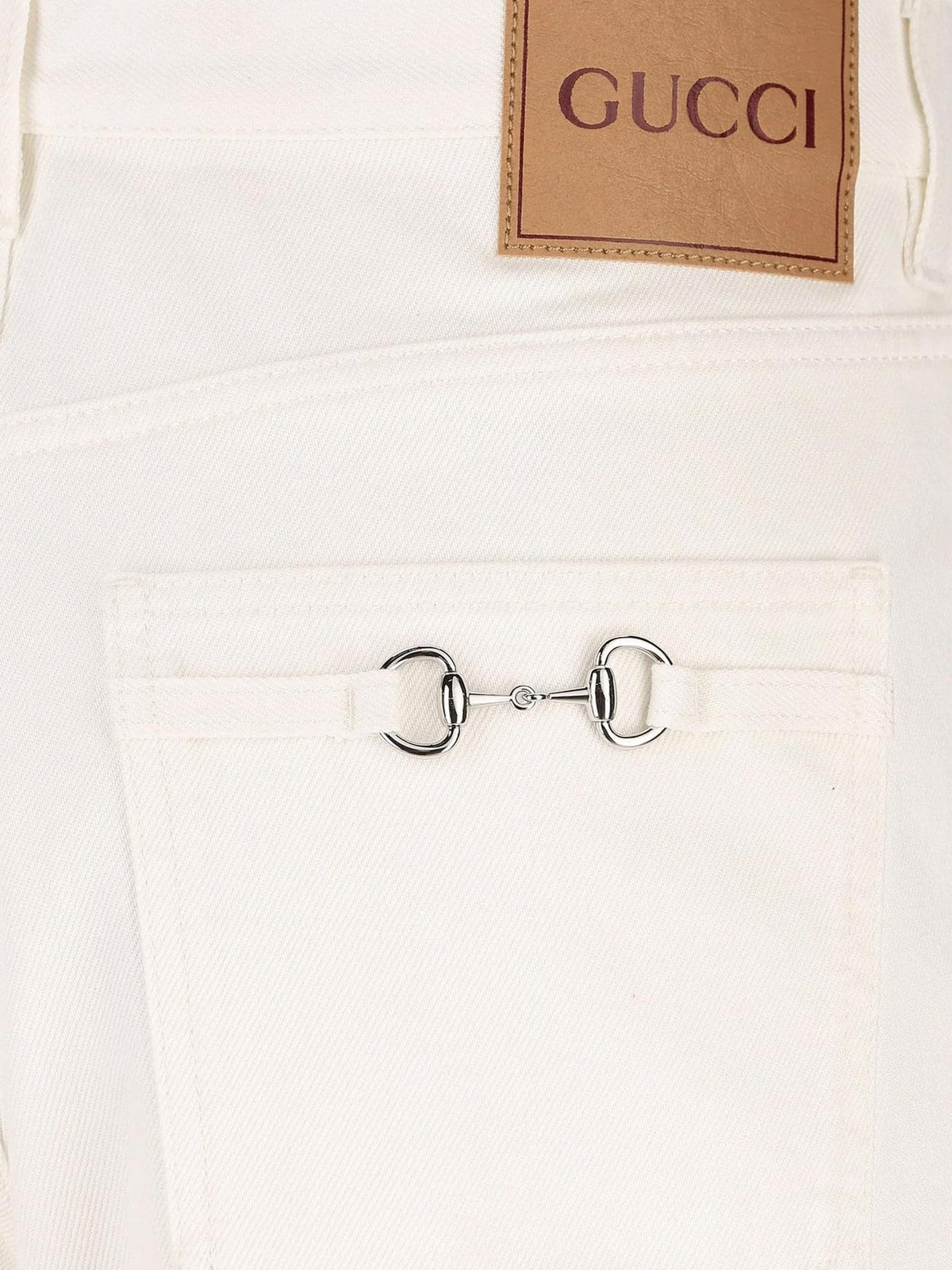 Gucci Men Denim Trousers With Metal Horsebit Detail On The Back GUCCI