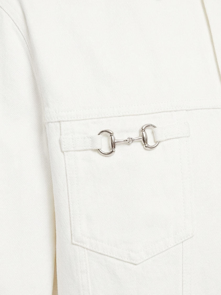 Gucci Men White Denim Jacket GUCCI