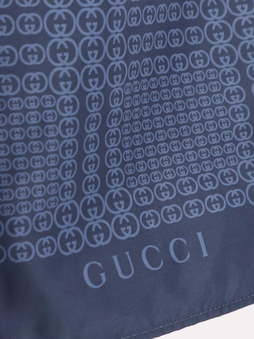 Gucci Men Nylon Swim Trunks With All-Over Gucci Incrocio Print GUCCI