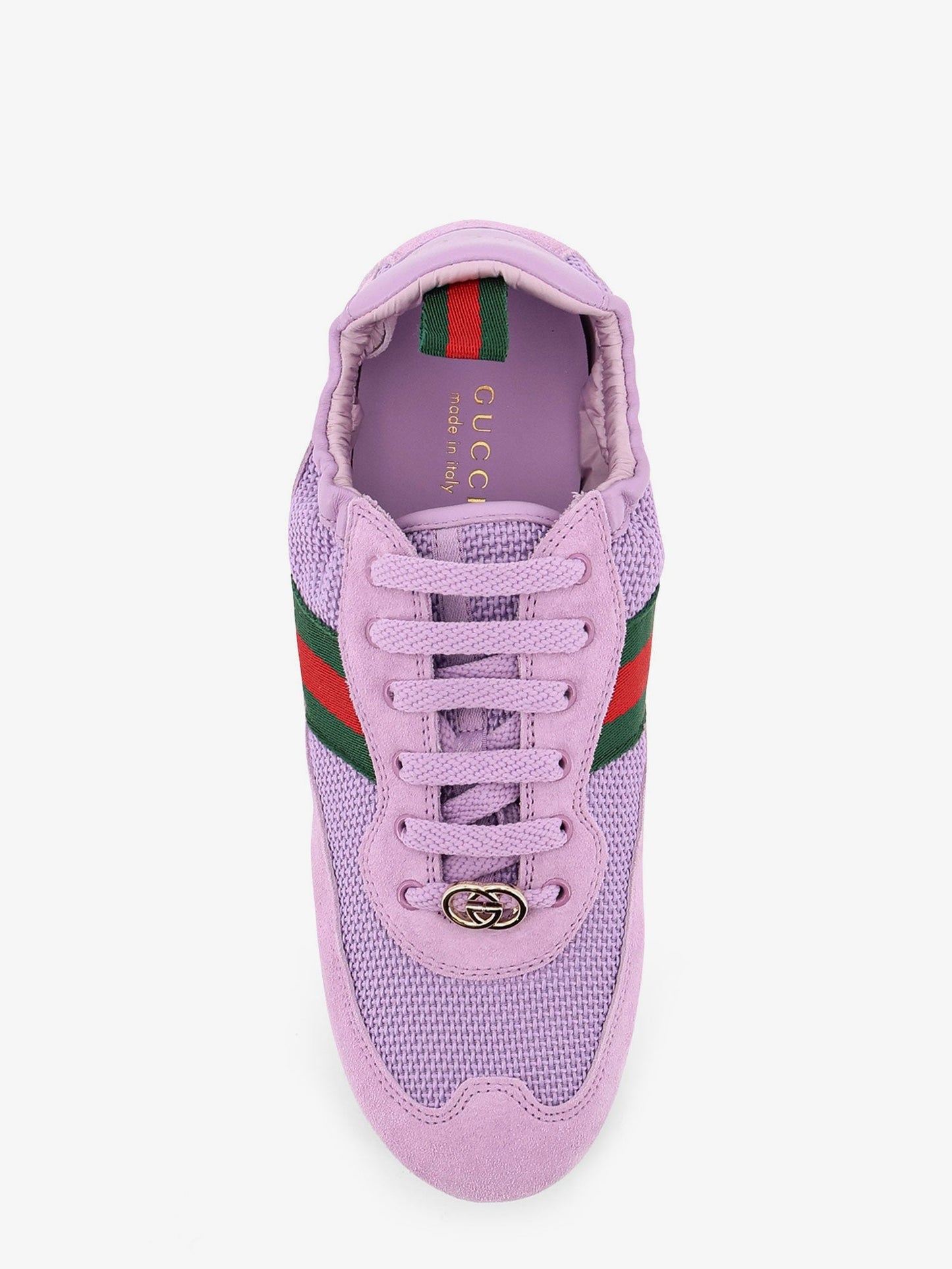 Gucci Women Gucci Shift Mesh And Suede Sneakers GUCCI