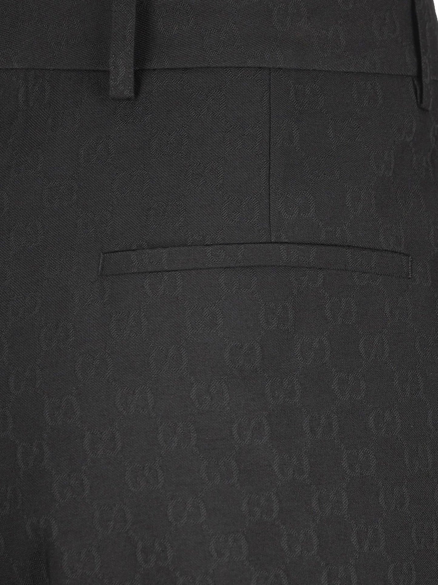 Gucci Men Gg Wool Blend Trousers GUCCI