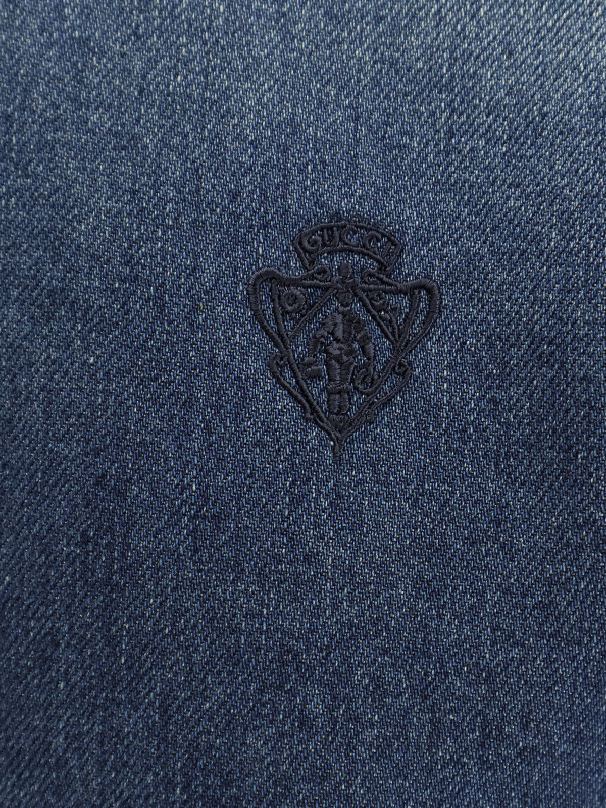 Gucci Women Denim Shirt With Embroidery GUCCI