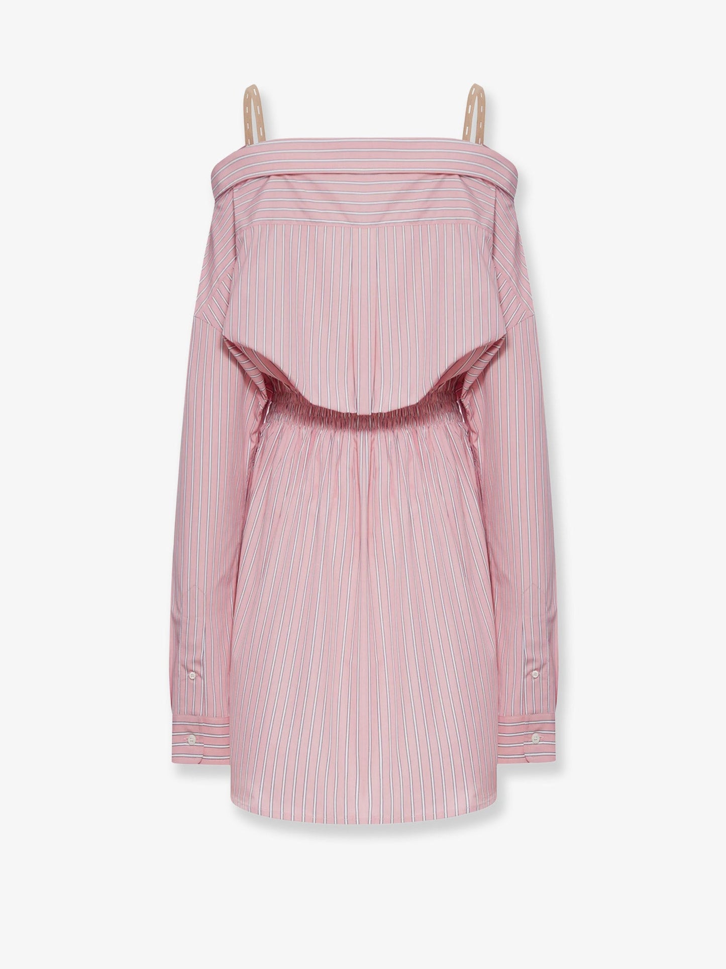 Miu Miu Women Striped Cotton Shirt Dress MIU MIU
