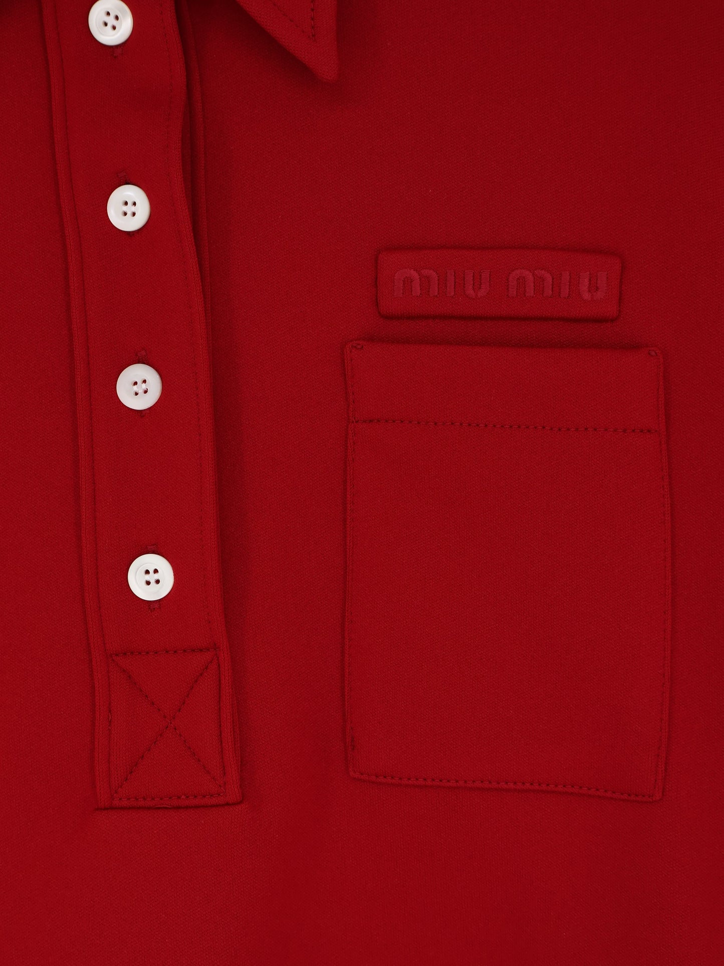 Miu Miu Women Polo Shirt With Lettering Logo Patch MIU MIU