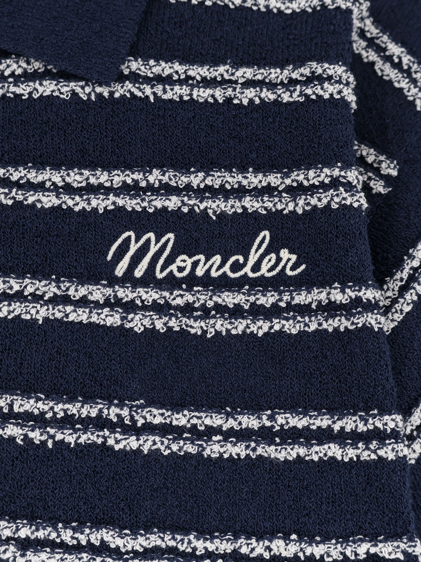 Moncler Women Cotton Blend Polo Shirt With Boucle Effect MONCLER