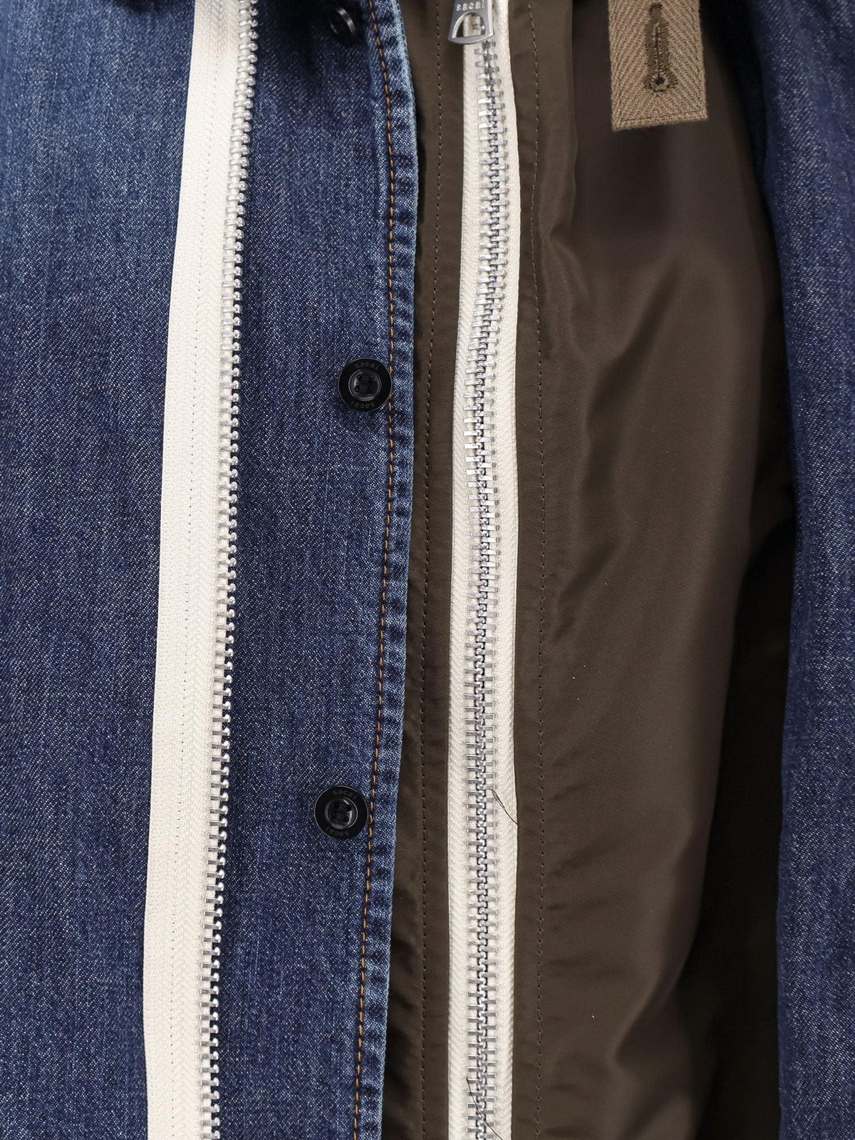 Sacai Men Denim Jacket With Nylon Inserts SACAI