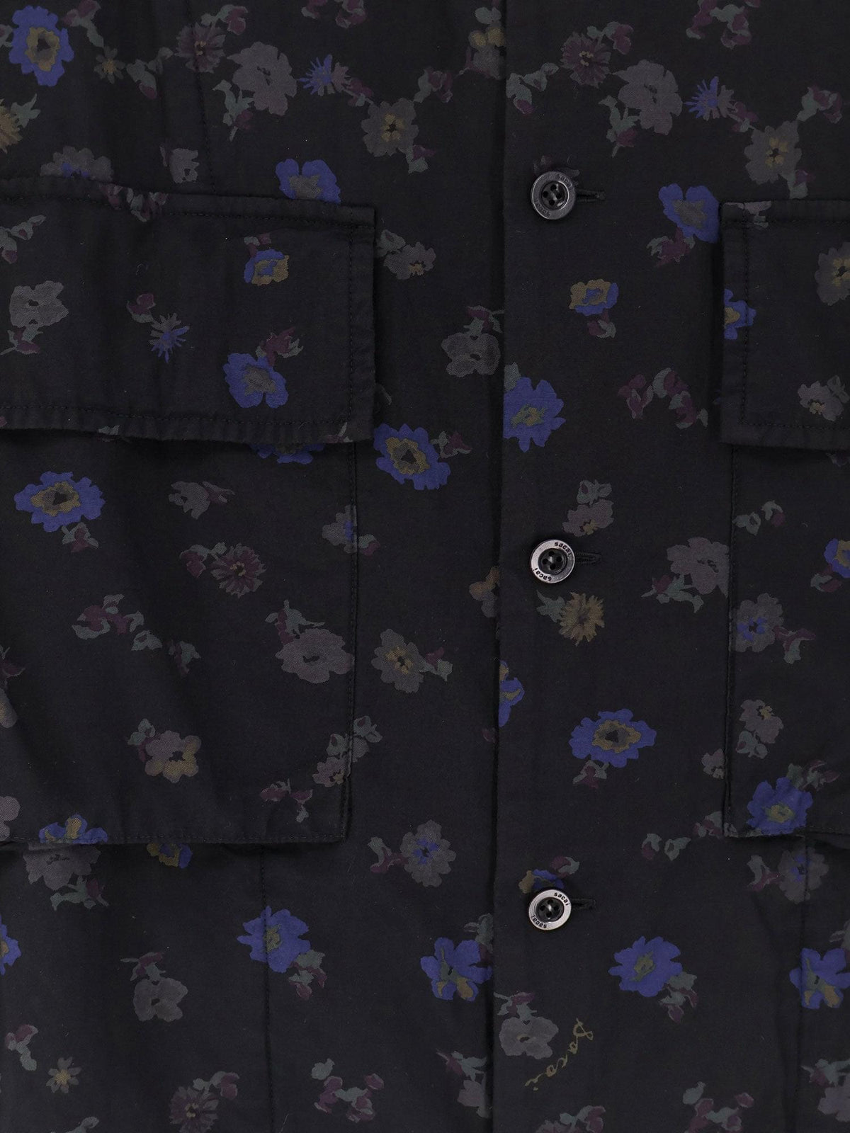 Sacai Men Cotton Blend Shirt With Floral Print SACAI