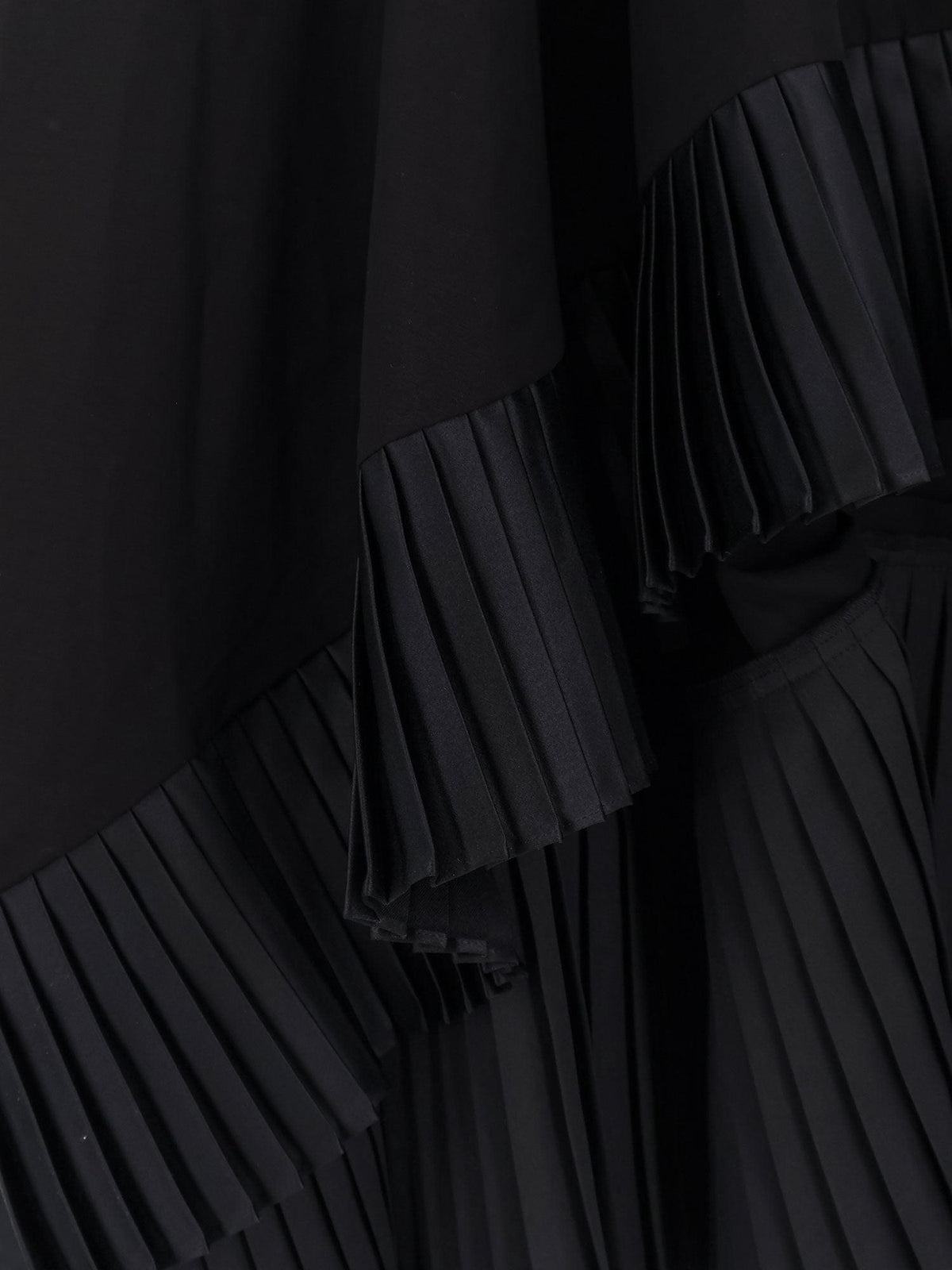Sacai Women Cotton Dress With Pleated Details SACAI