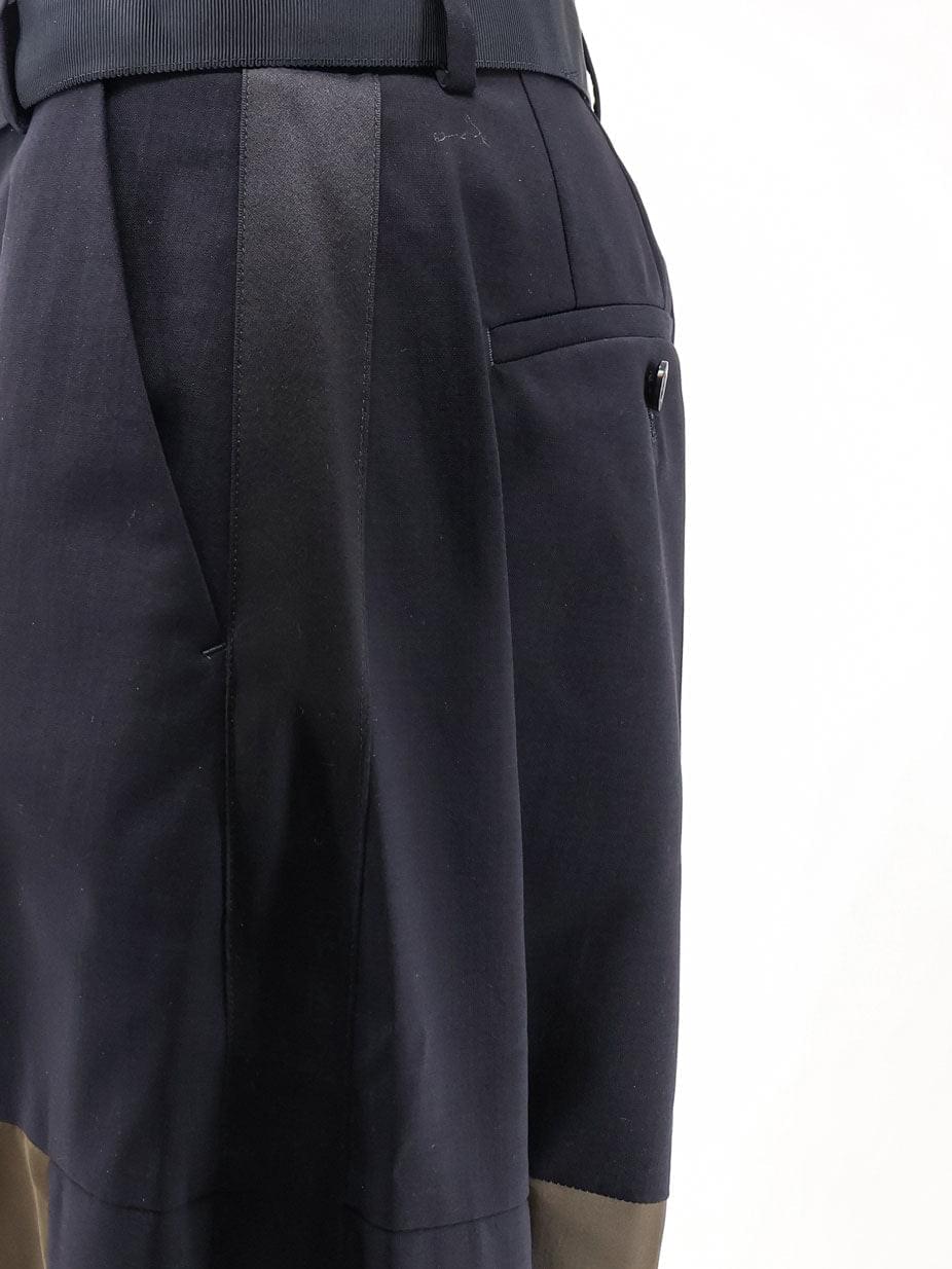 Sacai Women Wool Blend Trousers With Nylon Inserts SACAI