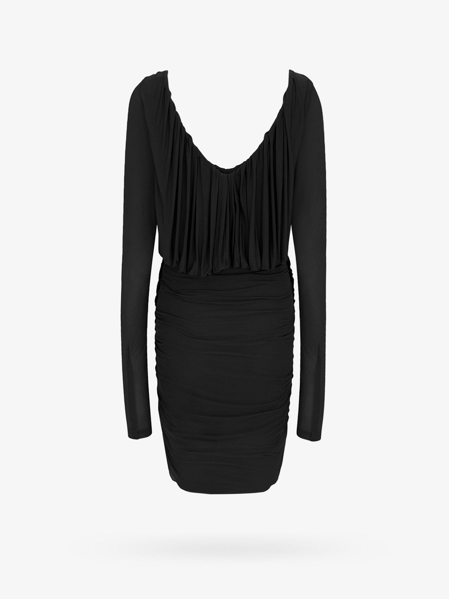 Saint Laurent Women Cupro Dress With Drapery SAINT LAURENT