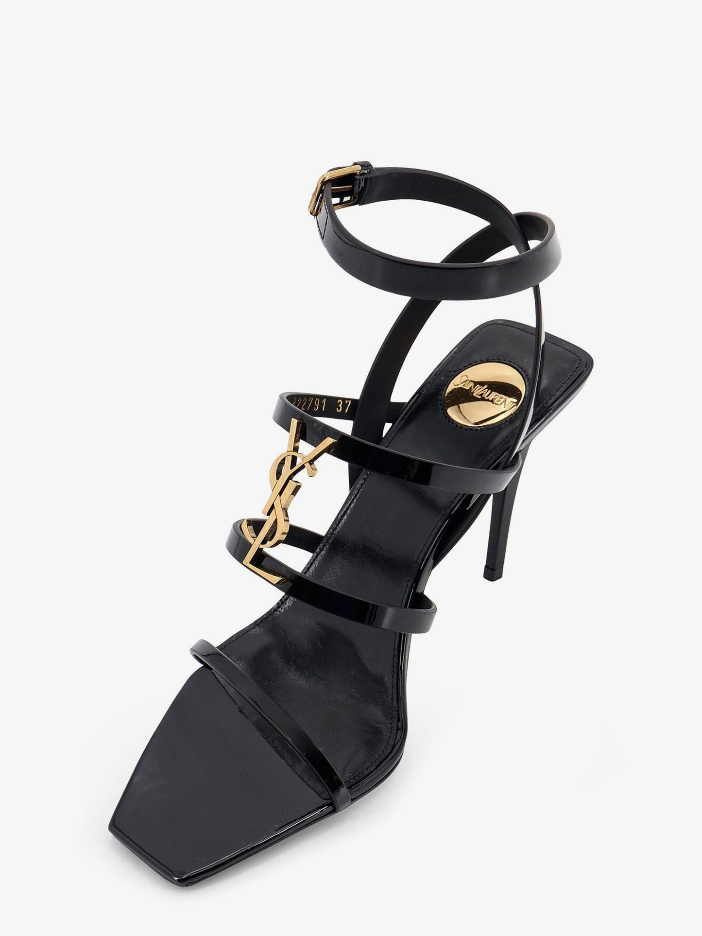 Saint Laurent Women Cassandre Patent Leather Sandals SAINT LAURENT