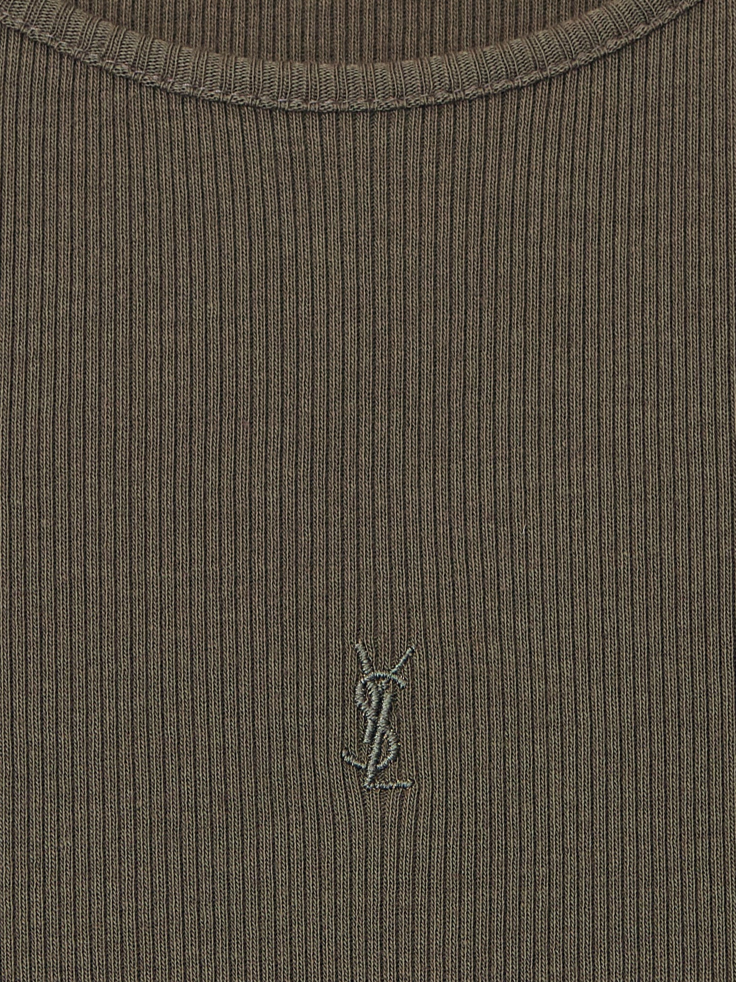 Saint Laurent Women Ribbed Cotton Top SAINT LAURENT