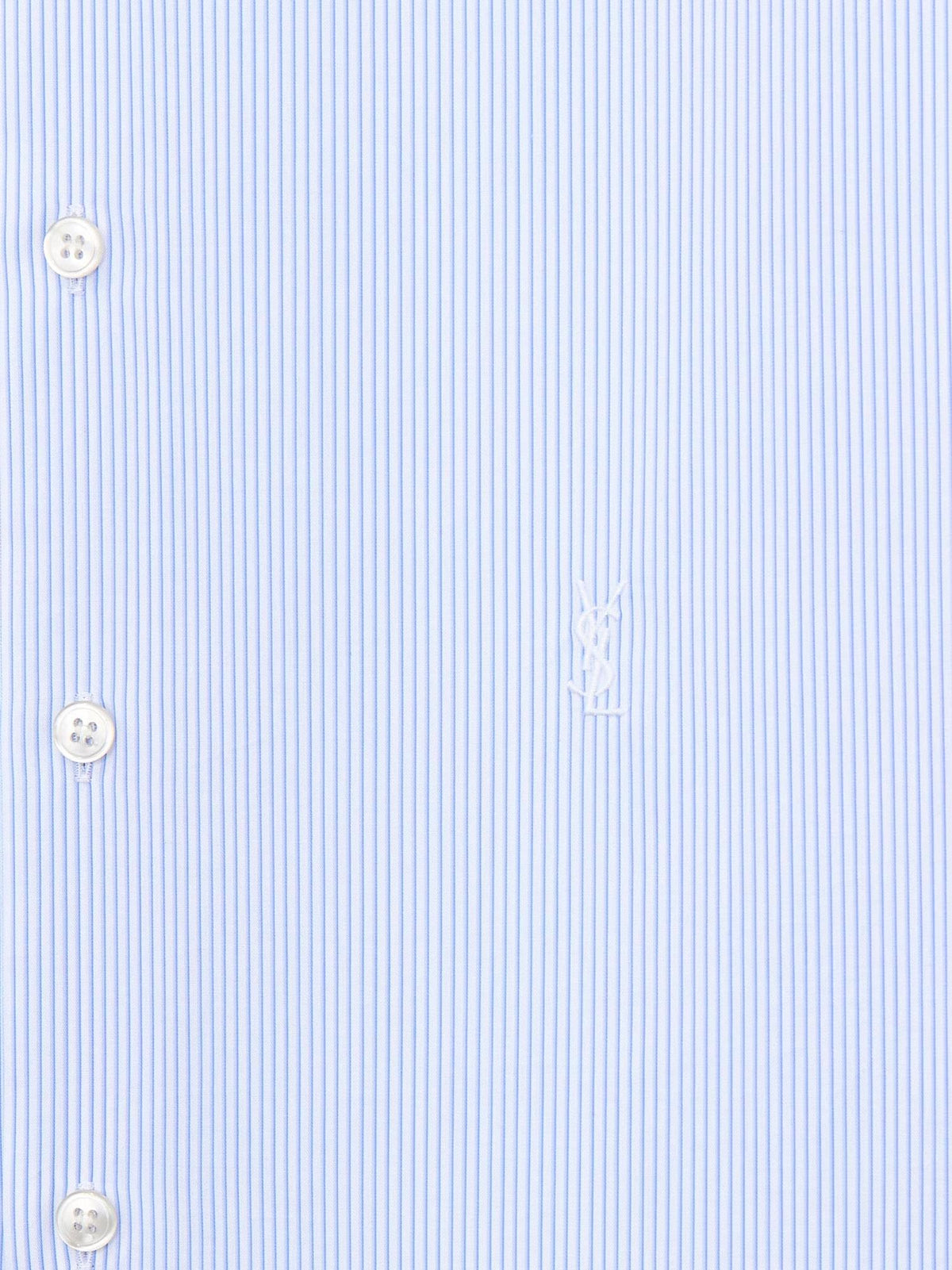 Saint Laurent Men Cassandre Cotton Shirt With Striped Pattern SAINT LAURENT