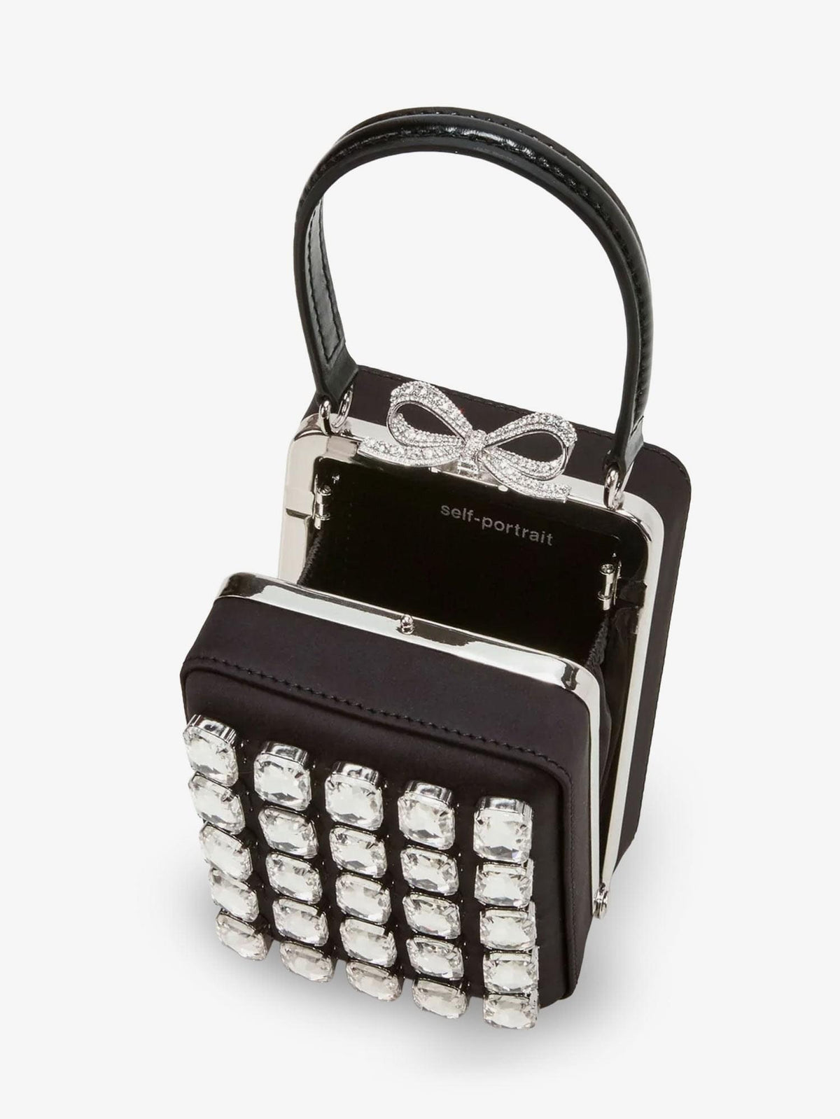 Self Portrait Women Satin Shoulder Bag With Crystals SELF-PORTRAIT