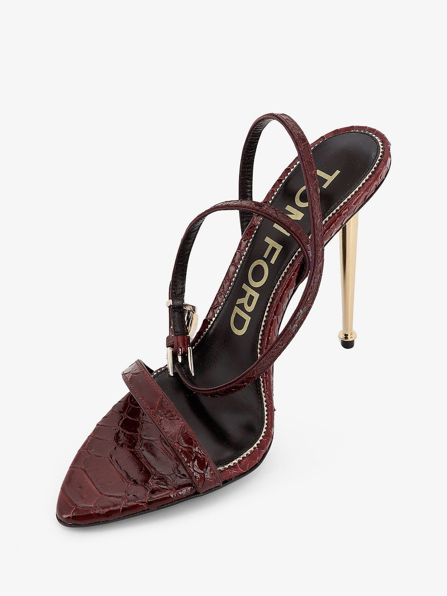 Tom Ford Women Laminated Leather Sandals With Iconic Padlock TOM FORD