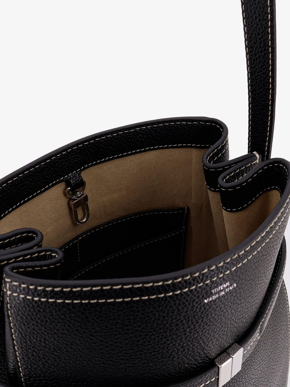 Toteme Women Hammered Leather Bucket Bag With Strap On The Front TOTEME
