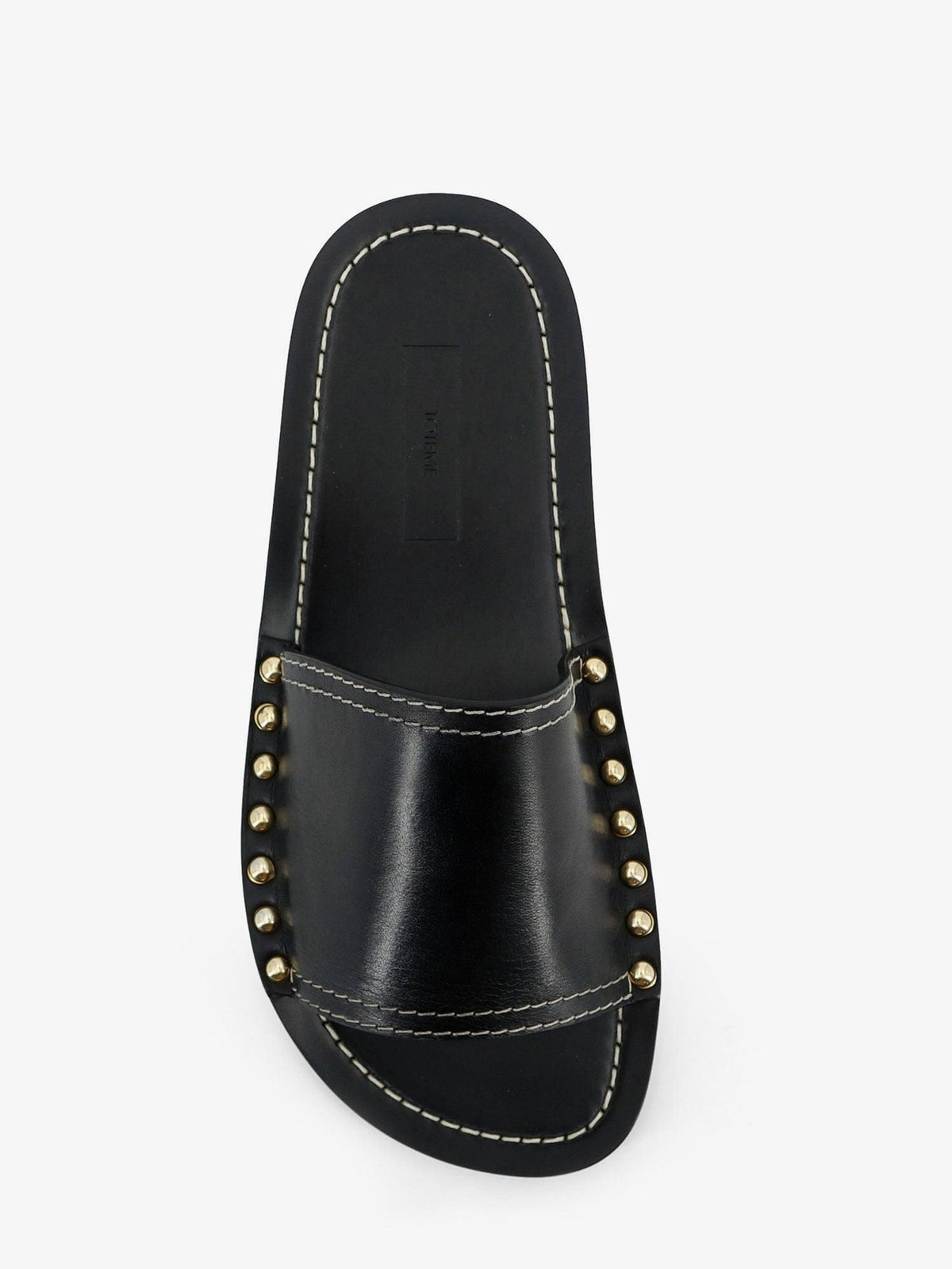 Toteme Women Low Leather Sandals With Metal Studs On The Sides TOTEME