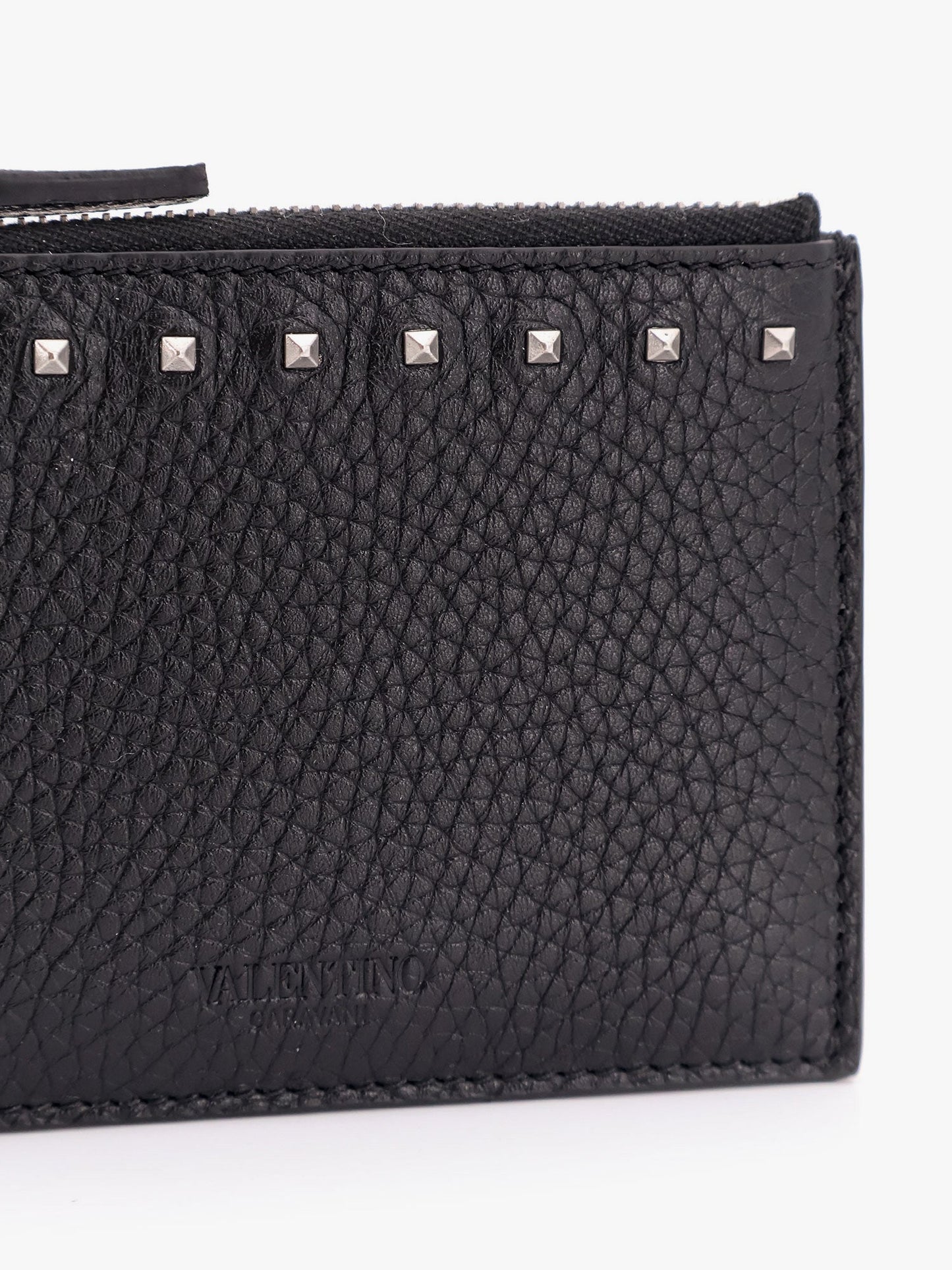 Valentino Garavani Men Valentino Garavani Rockstud Leather Card Holder VALENTINO GARAVANI