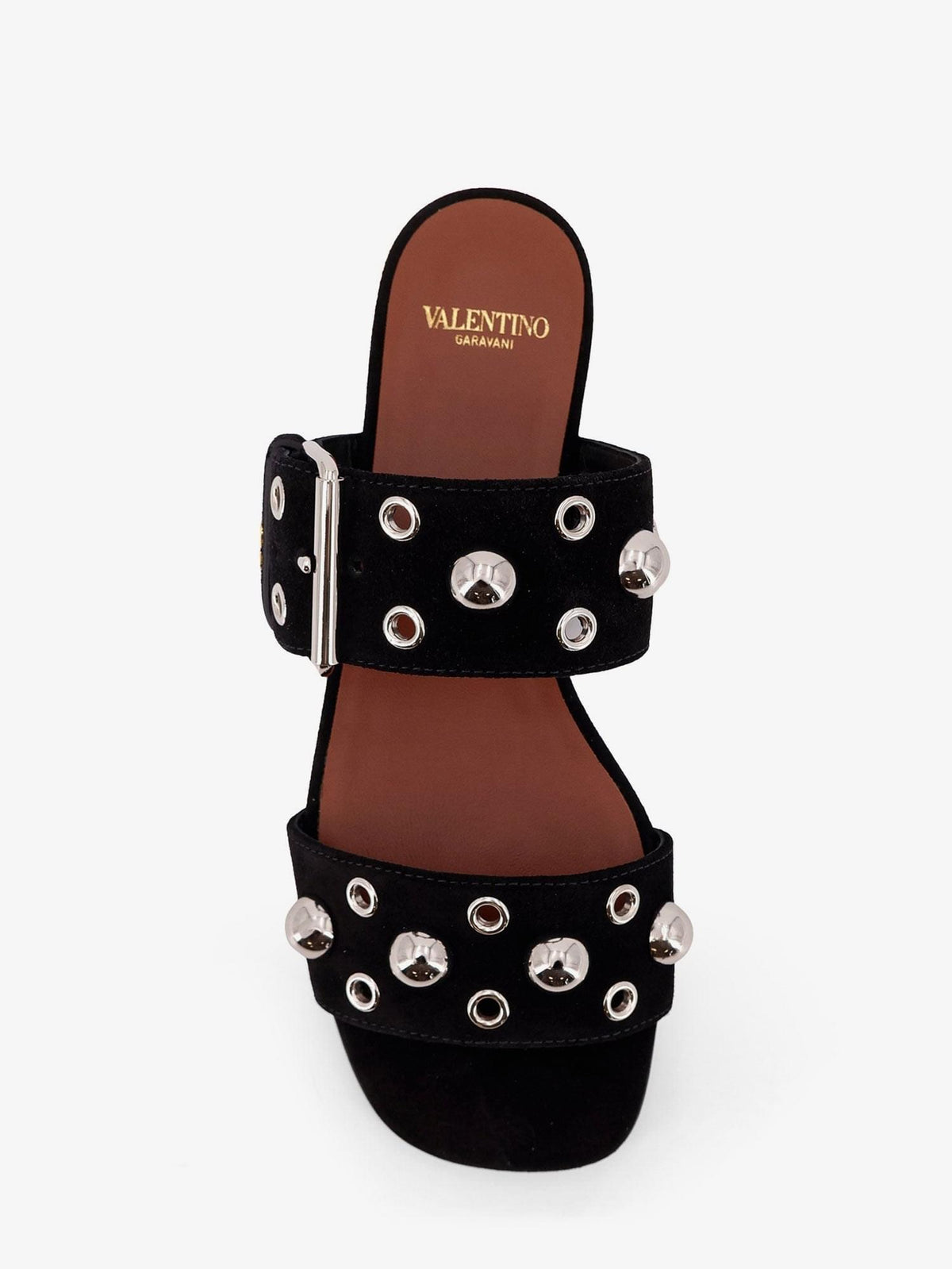 Valentino Garavani Women Suede Sandals With Side Metal Vlogo VALENTINO GARAVANI