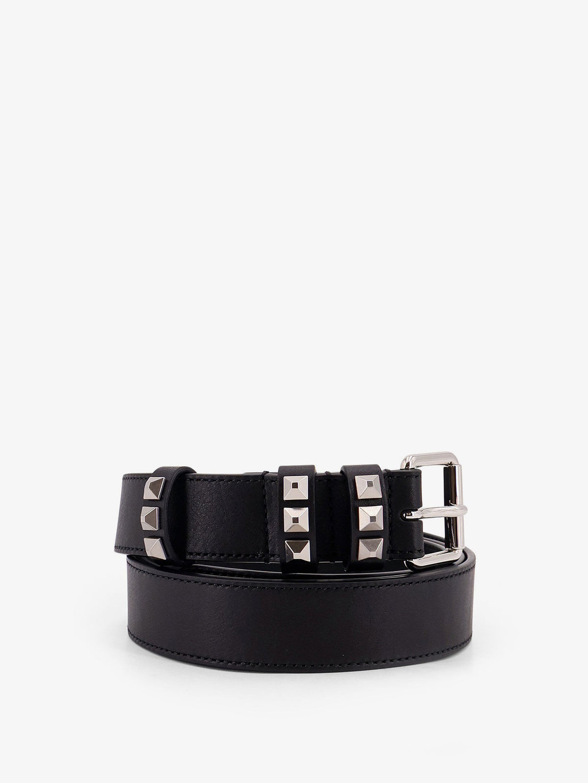 Valentino Garavani Men Flaneuse Leather Belt With Iconic Studs VALENTINO GARAVANI