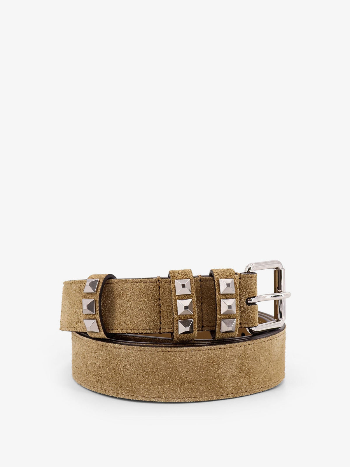Valentino Garavani Men Flaneuse Suede Belt With Iconic Studs VALENTINO GARAVANI
