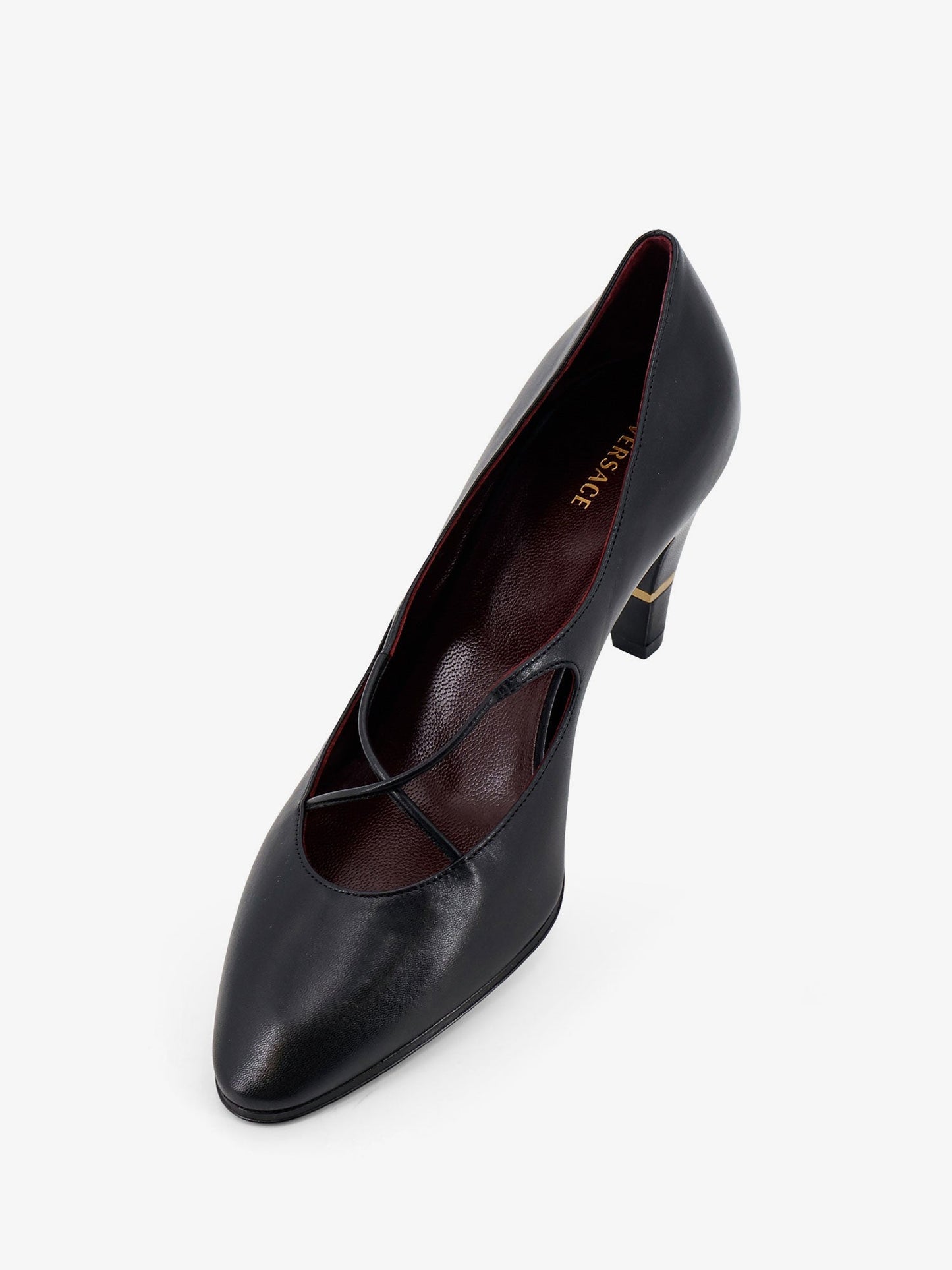 Versace Women Criss-Cross Medallion Leather Pumps VERSACE