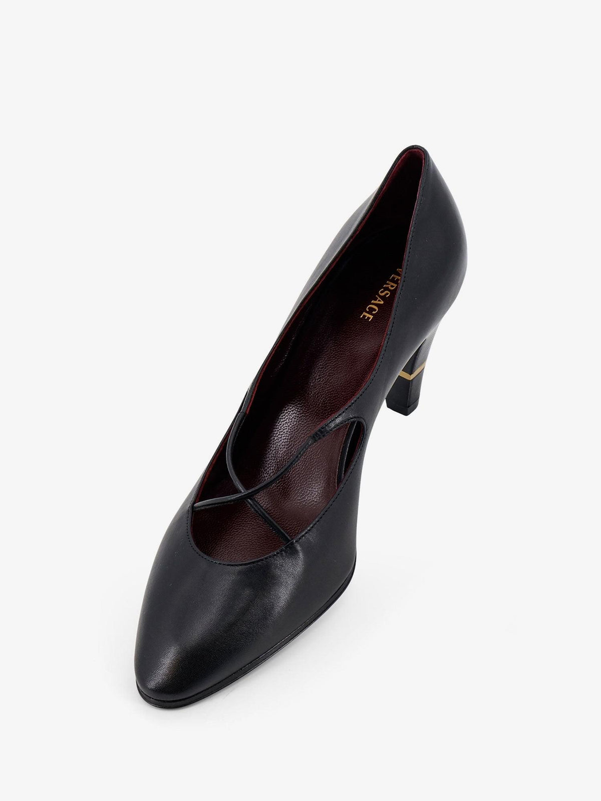 Versace Women Criss-Cross Medallion Leather Pumps VERSACE