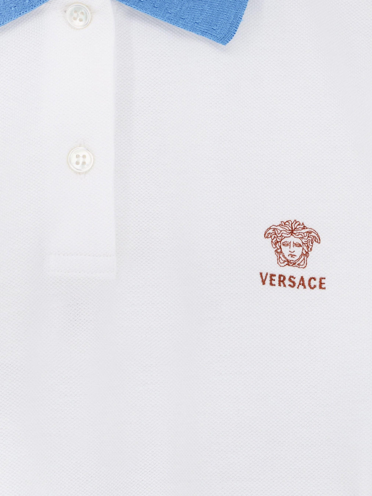 Versace Women Cotton Polo Shirt With Medusa Embroidery VERSACE