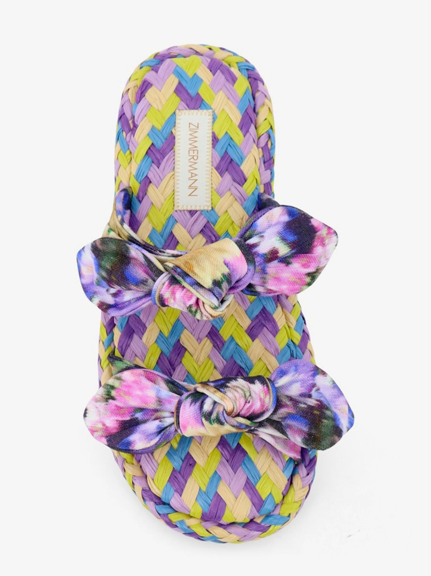 Zimmermann Women Carousel Multicolored Raffia Sandals ZIMMERMANN