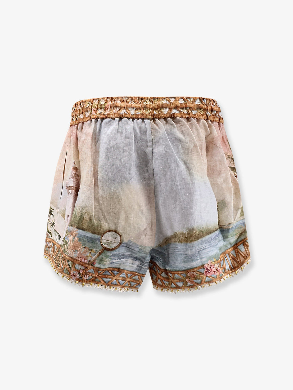 Zimmermann Women Mahon Multicolor Linen Shorts ZIMMERMANN