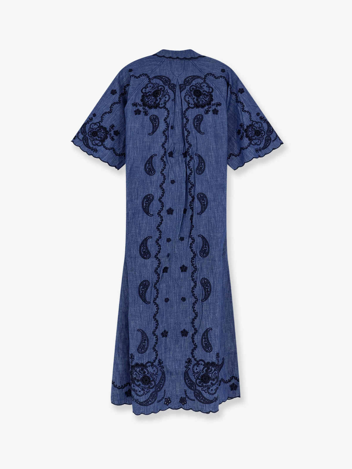 Zimmermann Women Aster Long Denim Dress With Contrasting Embroidery ZIMMERMANN
