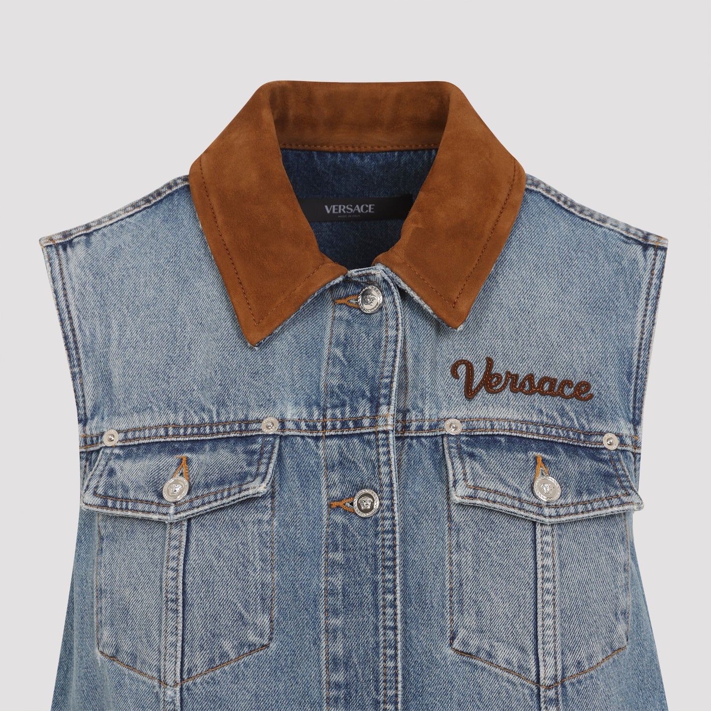 Versace Denim Stone Wash Dress Women VERSACE