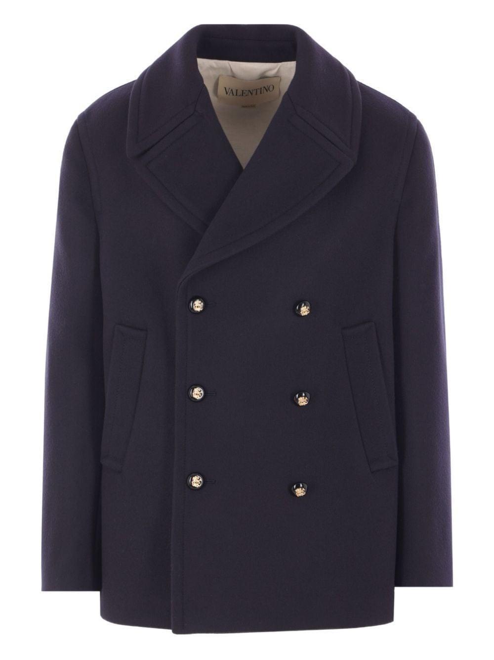 Valentino Garavani Men Wool Pea Coat VALENTINO GARAVANI