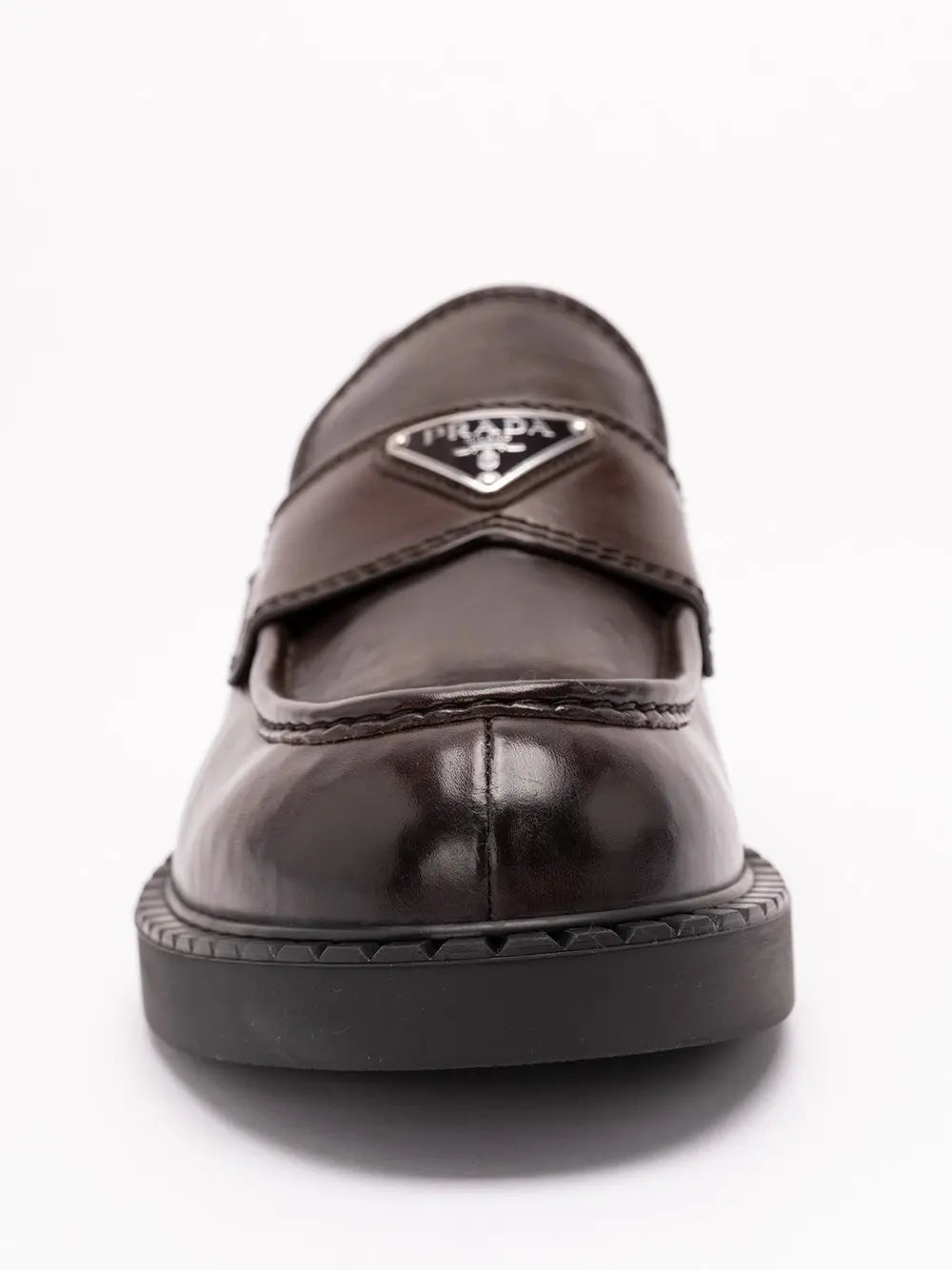 Prada Men Chocolate Leather Loafers PRADA